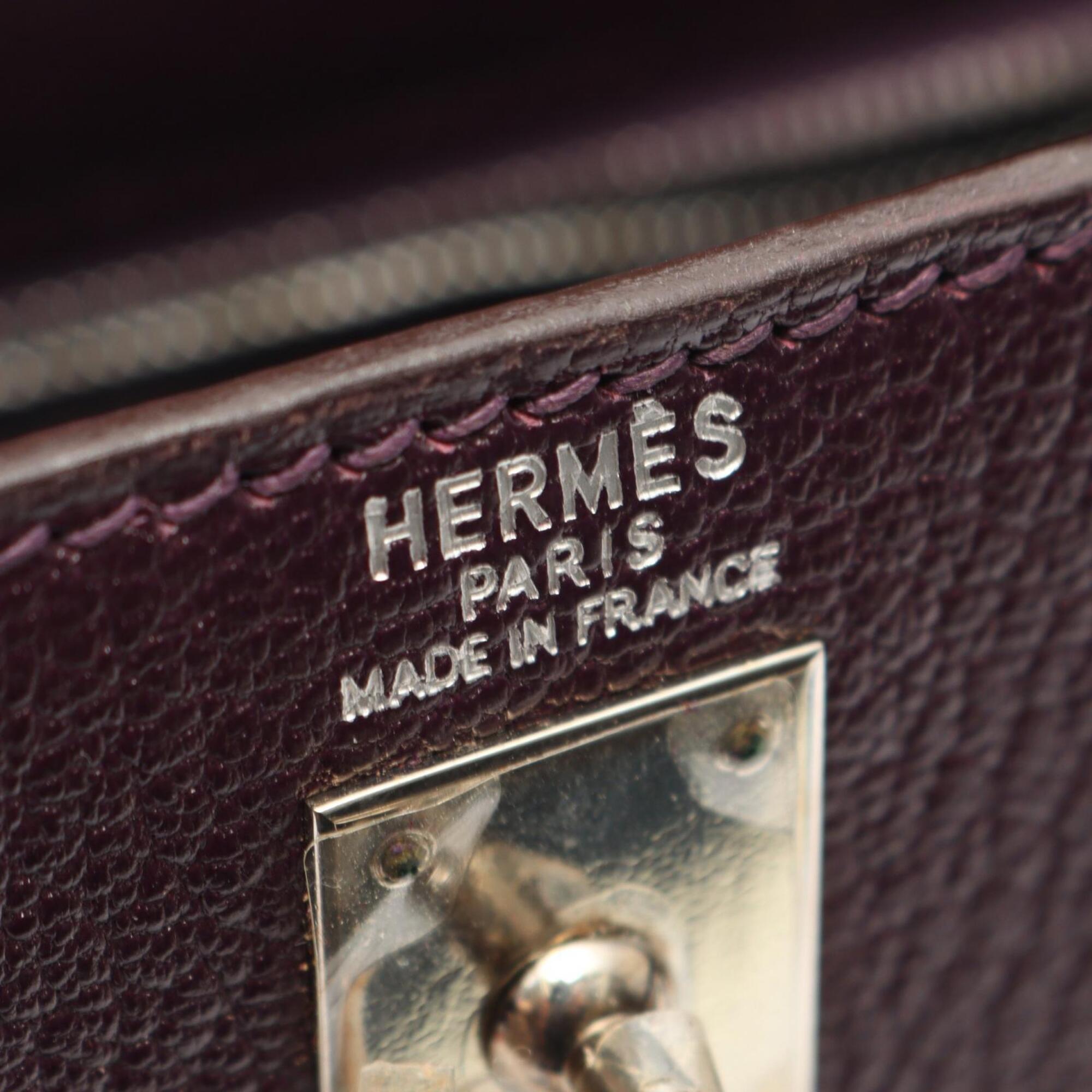 Hermes Purple Chevre Leather Handbag (Pre-Owned)