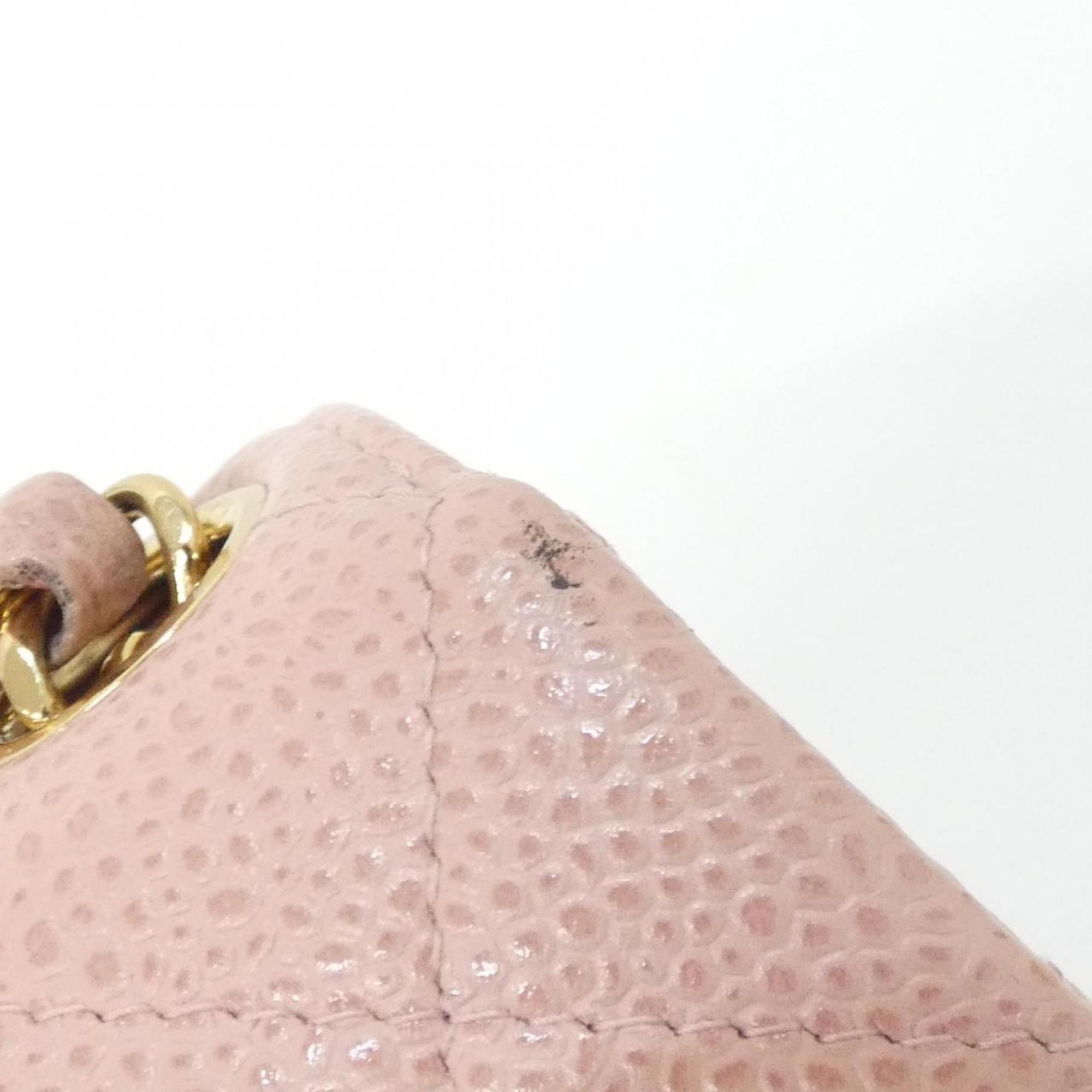 Chanel Pink Grained Calfskin Shoulder Bag (Pre-Owned)