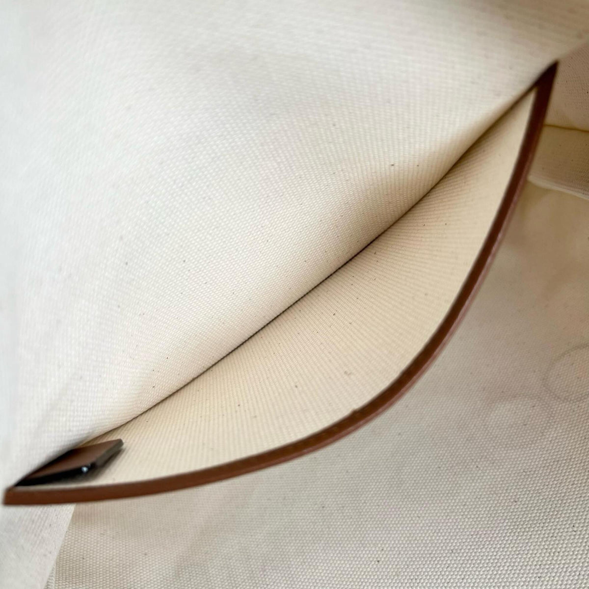 Jimmy Choo Brown White Canvas Leather Tote Bag (Pre-Owned)