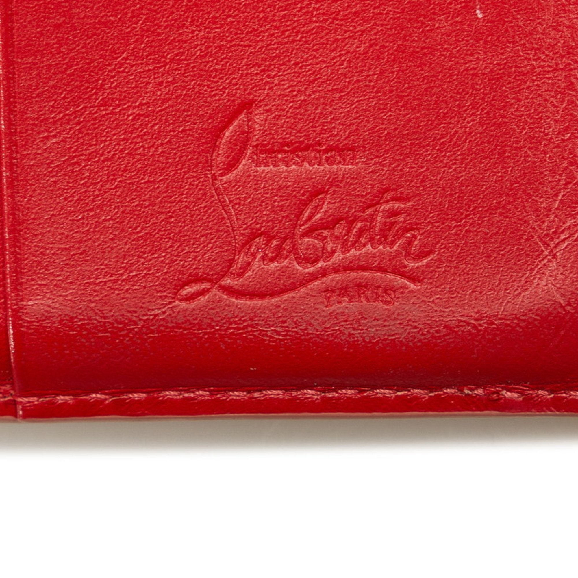 Christian Louboutin Gold Pink Leather Wallet (Tri-Fold) (Pre-Owned)