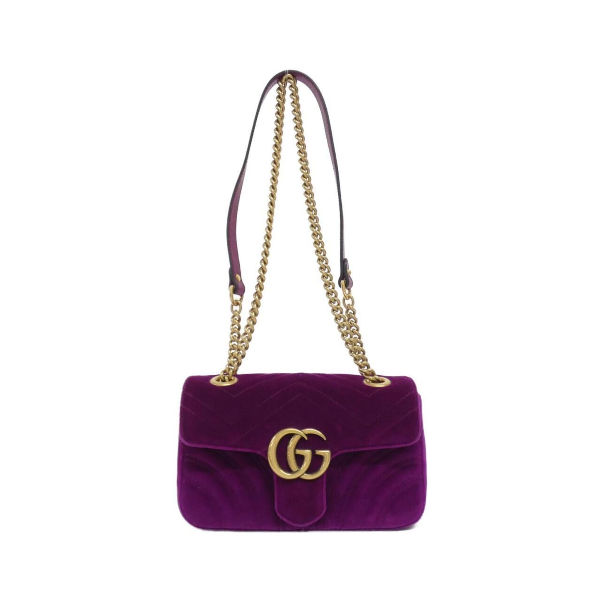 Gucci Purple Velvet Shoulder Bag (Pre-Owned)