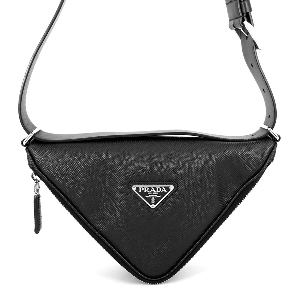 Prada Black Leather Handbag Shoulder Bag Sling Bag (Pre-Owned)