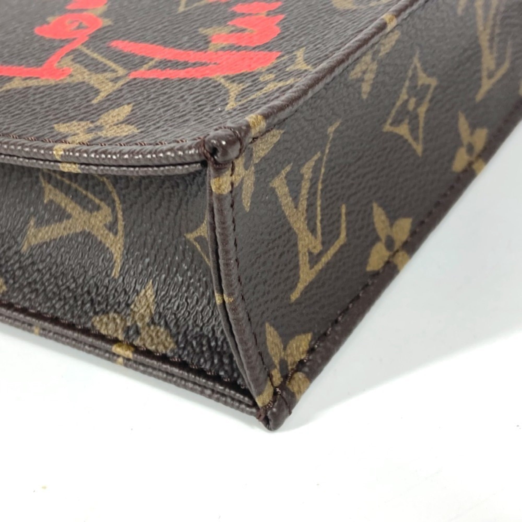 Louis Vuitton Brown Monogram Red Color Monogram Handbag Shoulder Bag (Pre-Owned)