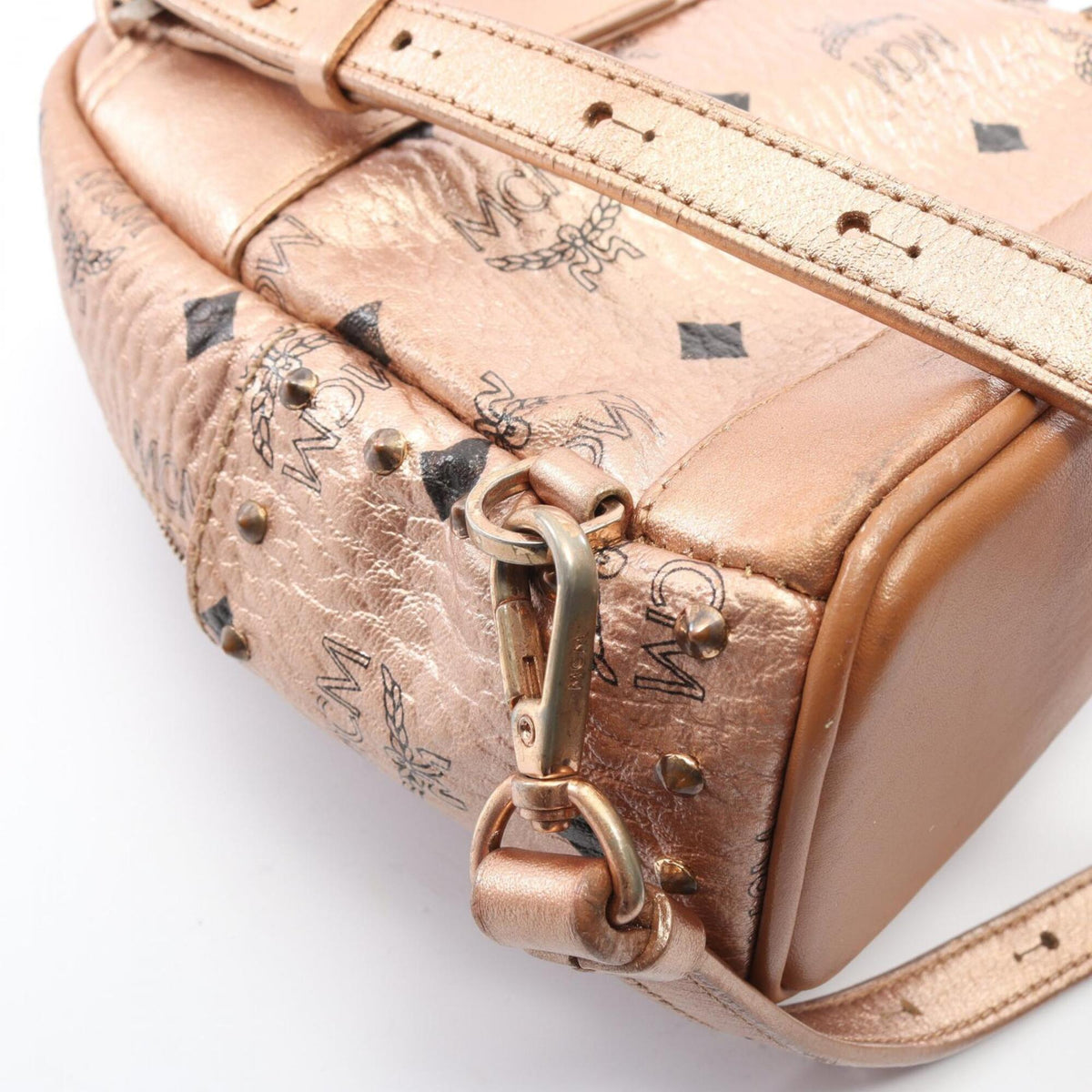 Mcm Gold Leather Backpack Handbag (Pre-Owned)