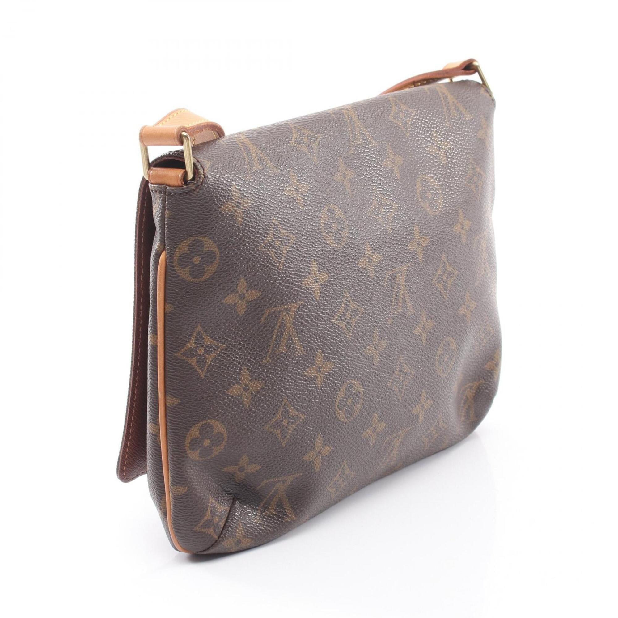 Louis Vuitton Brown Coated Canvas Leather Handbag Shoulder Bag (Pre-Owned)
