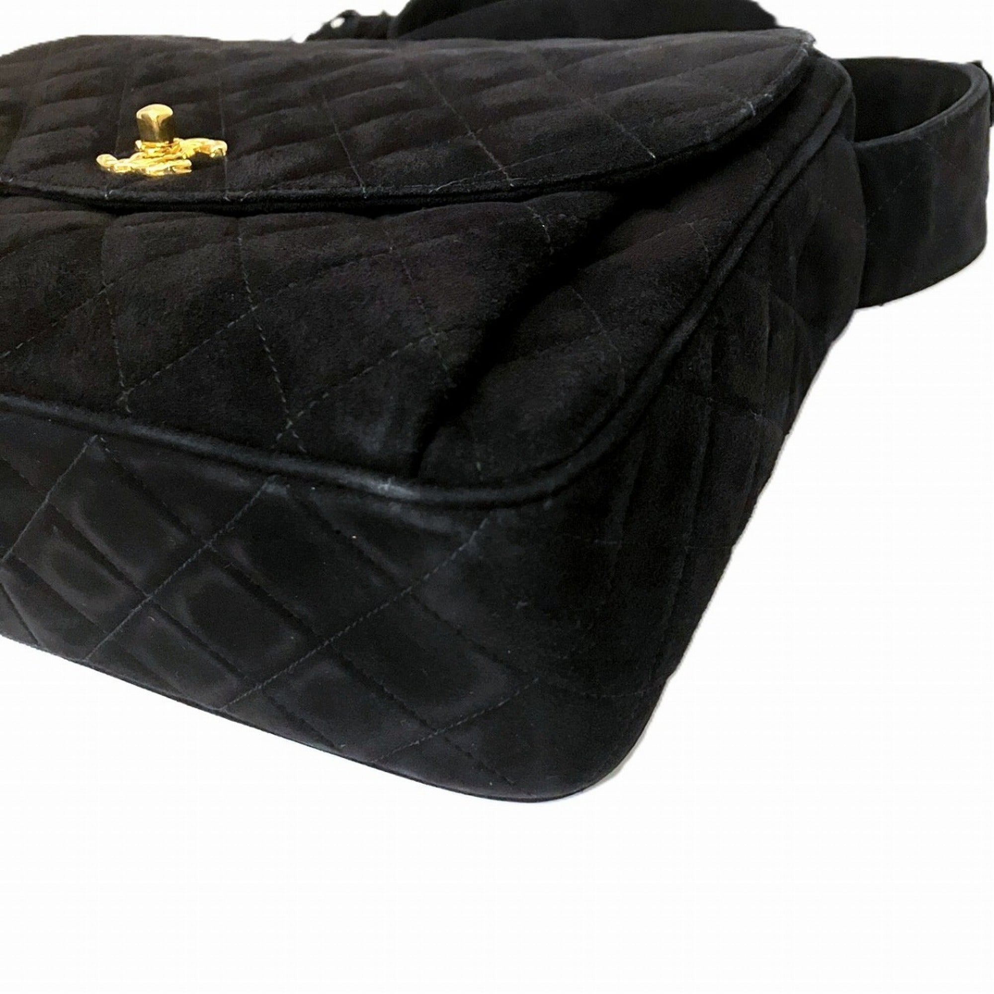 Chanel Black Suede Shoulder Bag (Pre-Owned)