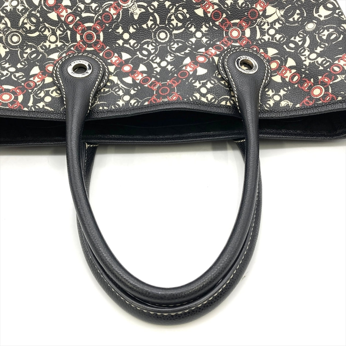 Chanel Black Pvc Leather Pouch Tote Bag (Pre-Owned)