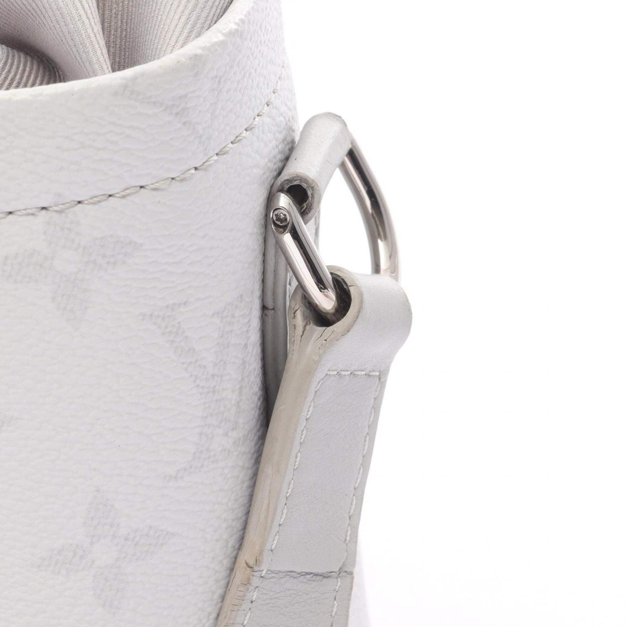 Louis Vuitton Gray White Coated Canvas Leather Handbag Shoulder Bag (Pre-Owned)