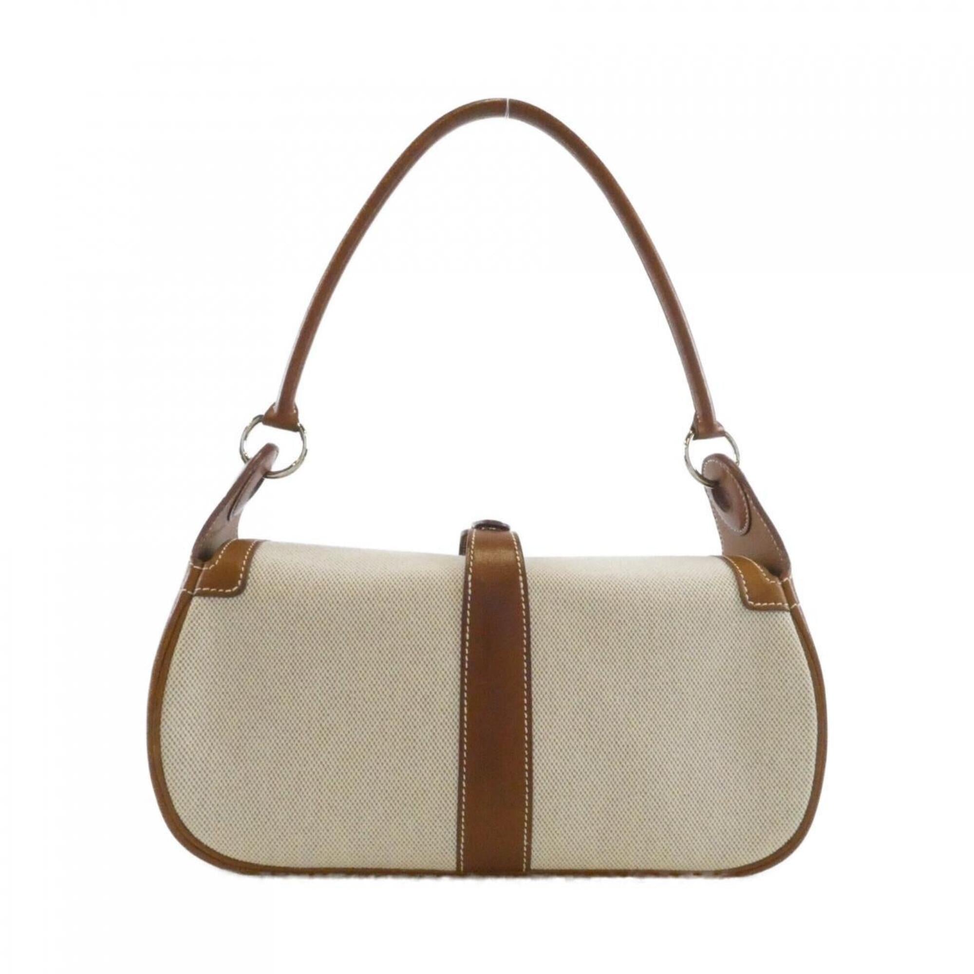 Hermes Fauve Toile H Barenia Leather Shoulder Bag (Pre-Owned)
