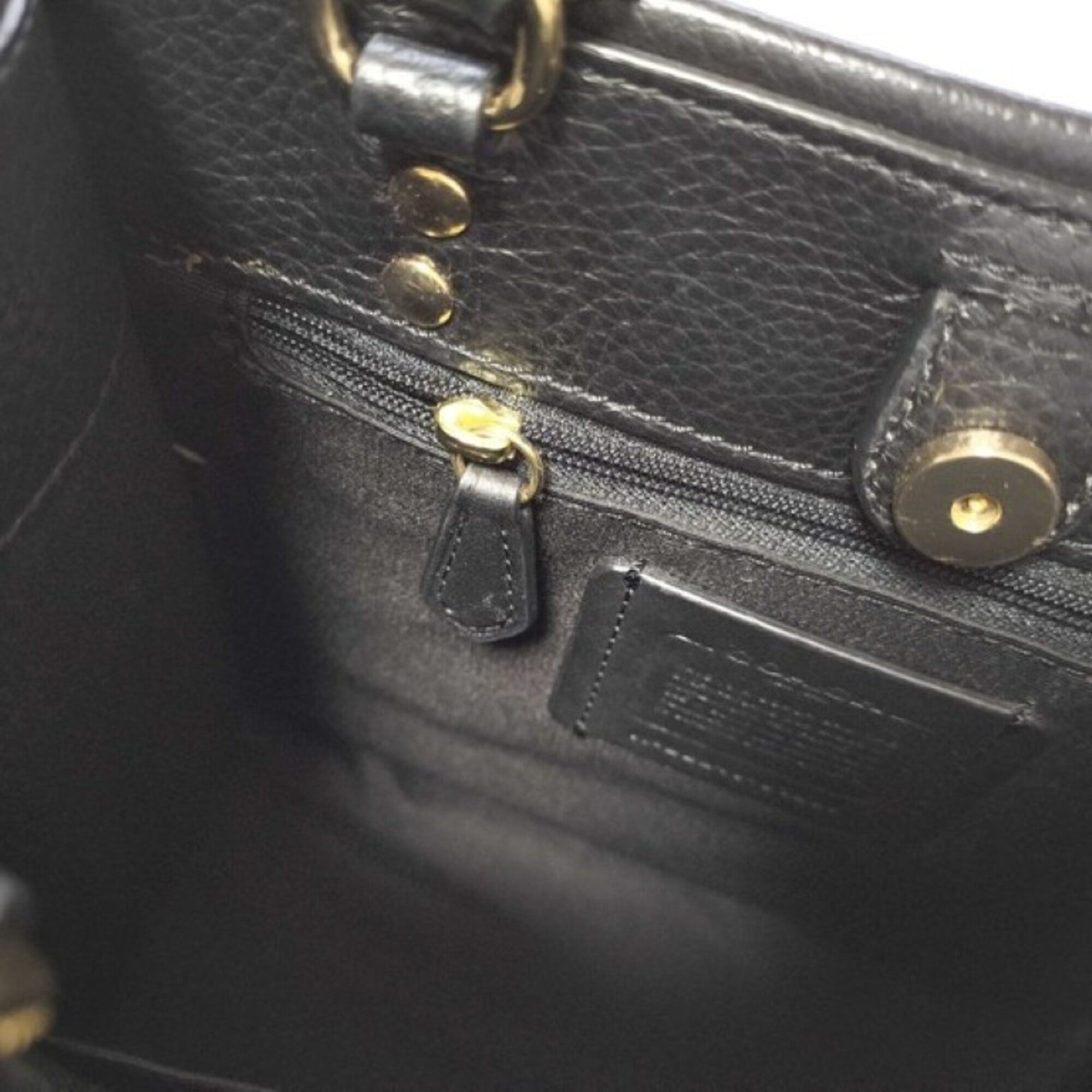 Coach Black Leather Handbag Shoulder Bag Tote Bag (Pre-Owned)