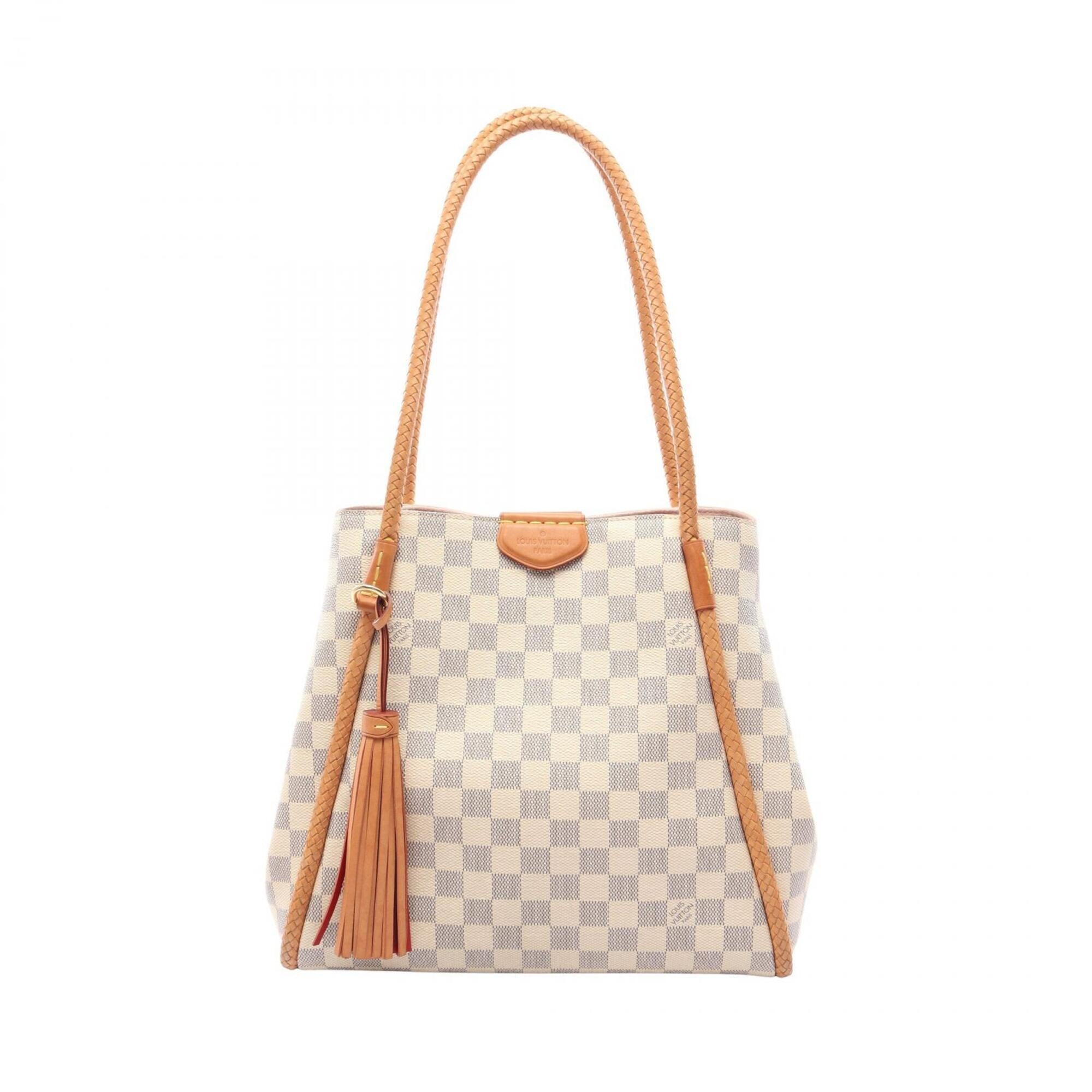 Louis Vuitton Damier Azur White Coated Canvas Leather Tote Bag (Pre-Owned)