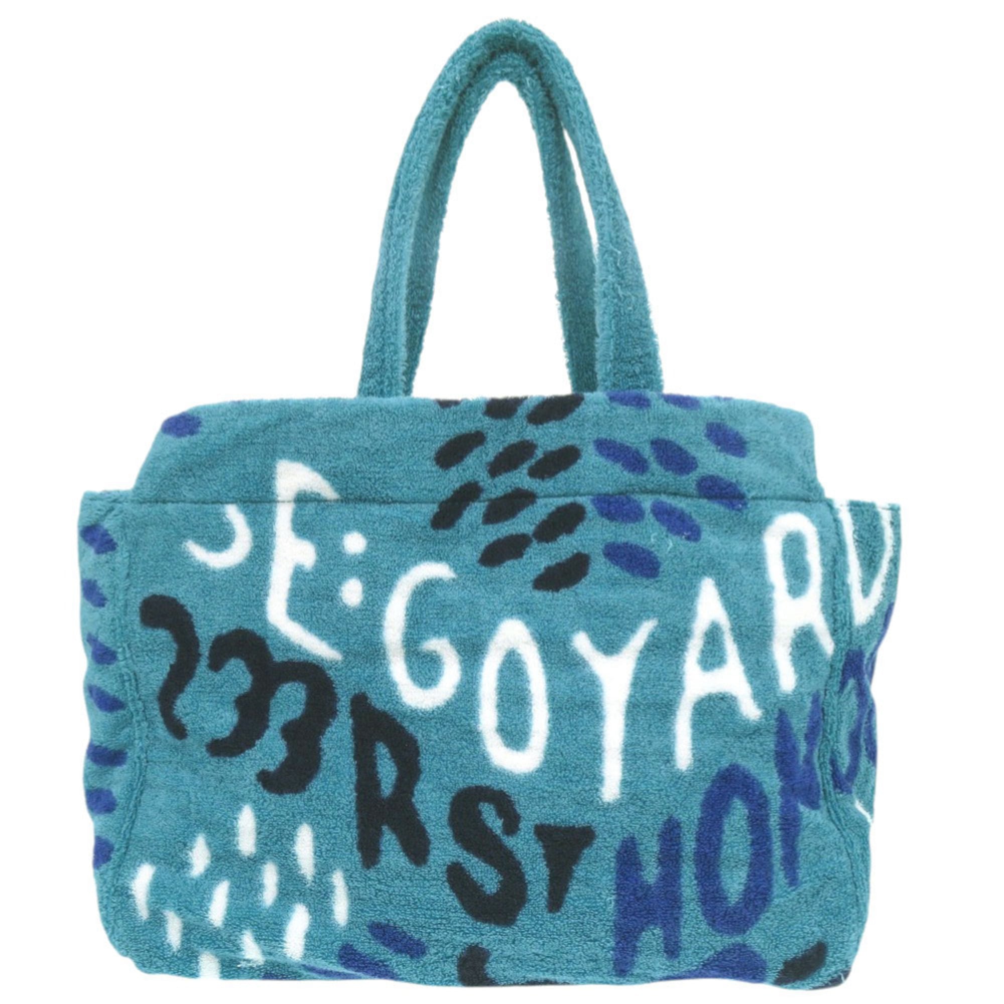 Goyard Navy Turquoise White Cotton Polyamide Tote Bag (Pre-Owned)