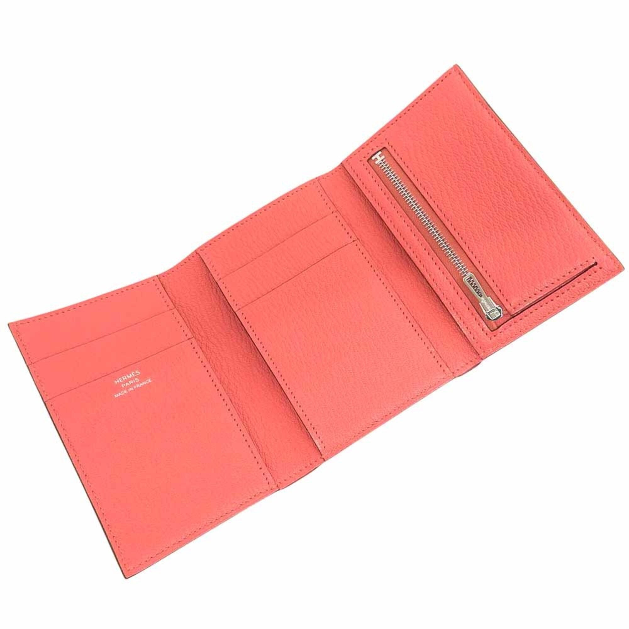 Hermes Pink Chevre Myzore Leather Wallet (Tri-Fold) (Pre-Owned)
