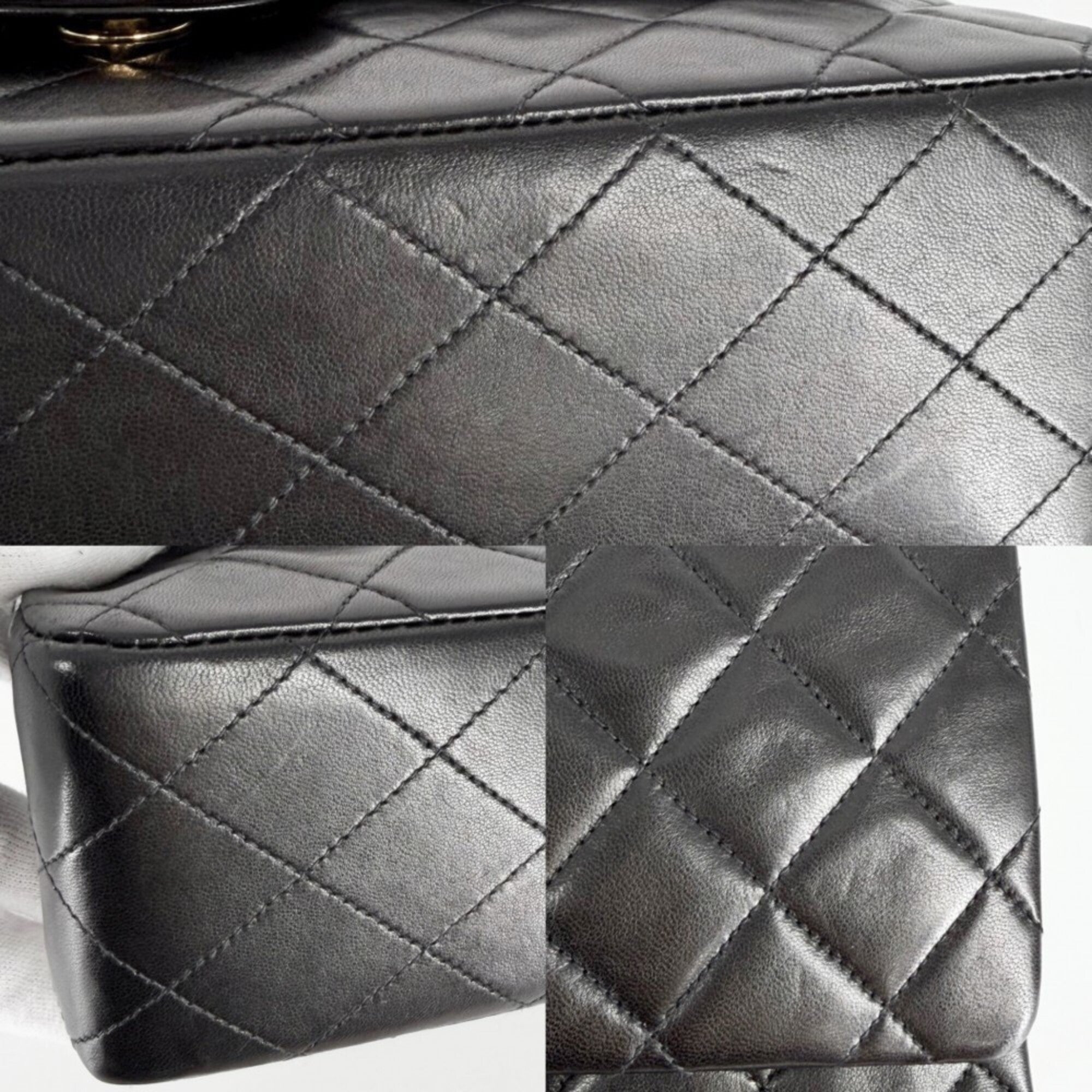 Chanel Matelasse Black Leather Shoulder Bag (Pre-Owned)