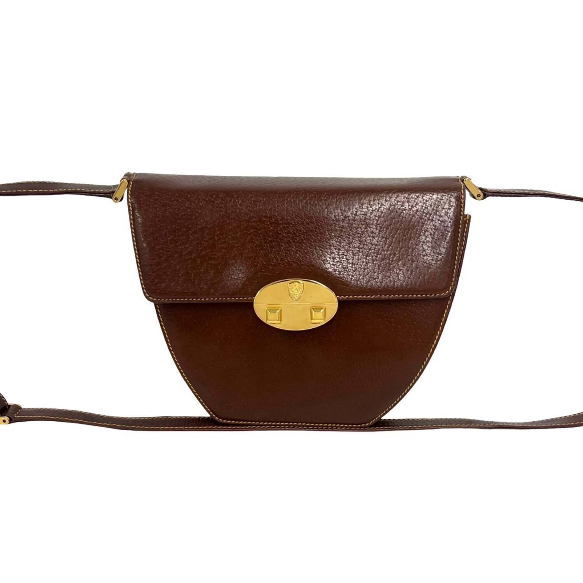 Gucci Brown Leather Pochette Shoulder Bag (Pre-Owned)