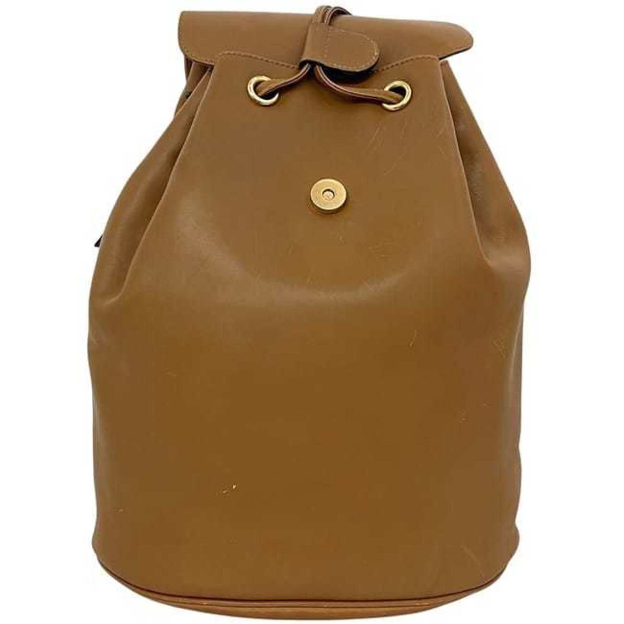 Salvatore Ferragamo Brown Camel Leather Backpack (Pre-Owned)