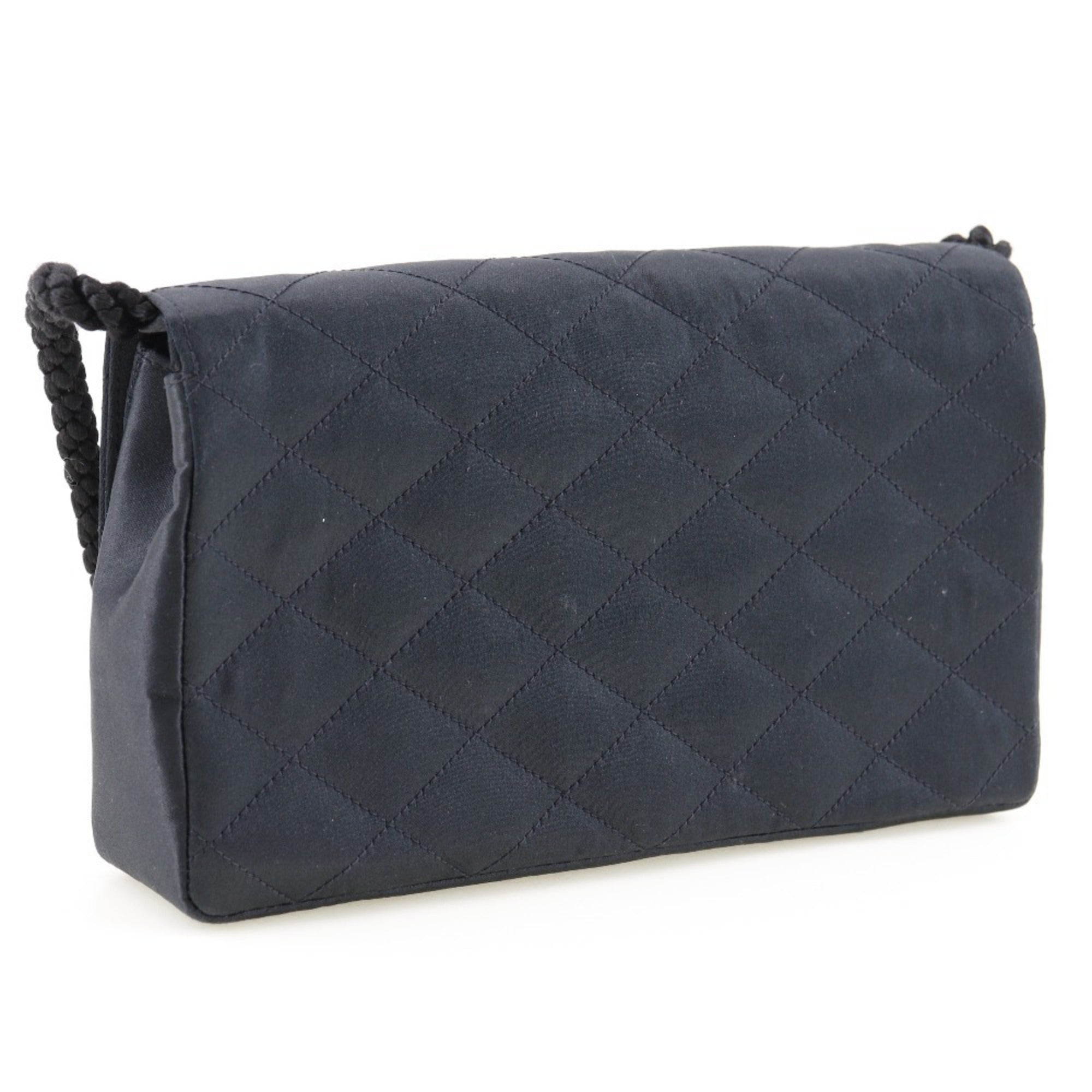 Chanel Black Satin Shoulder Bag (Pre-Owned)