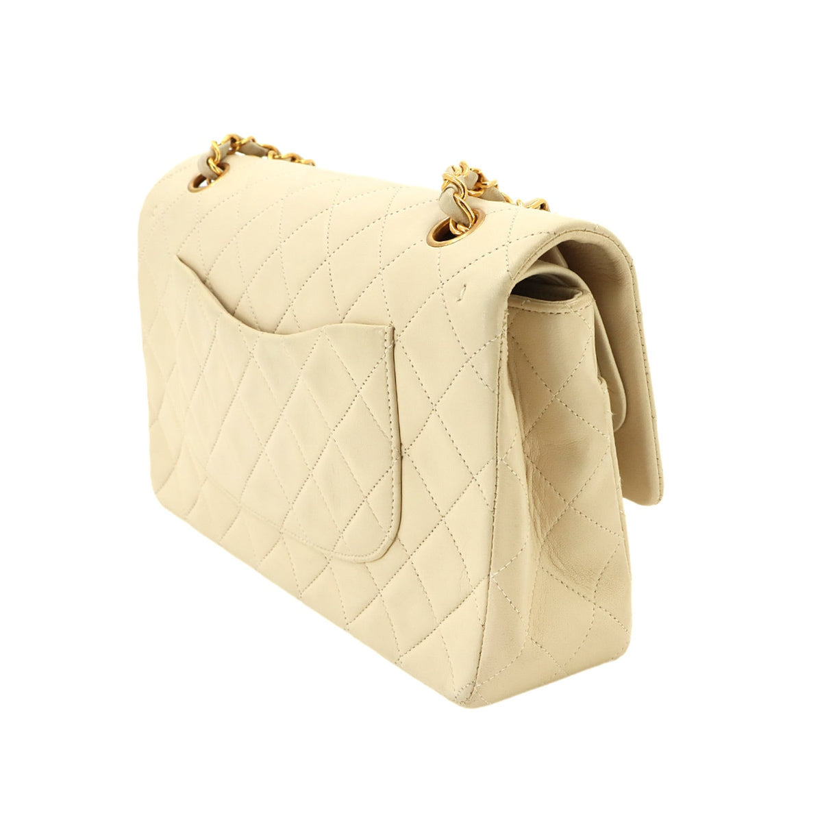 Chanel Beige Leather Handbag Shoulder Bag (Pre-Owned)