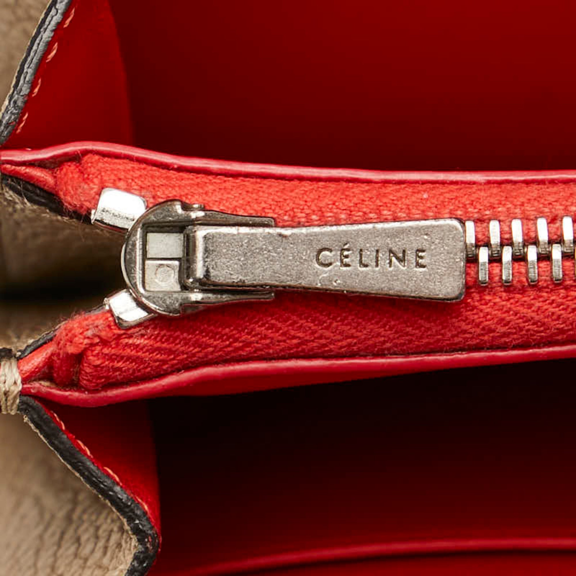 Celine Beige Leather Coin Purse/Coin Case (Pre-Owned)