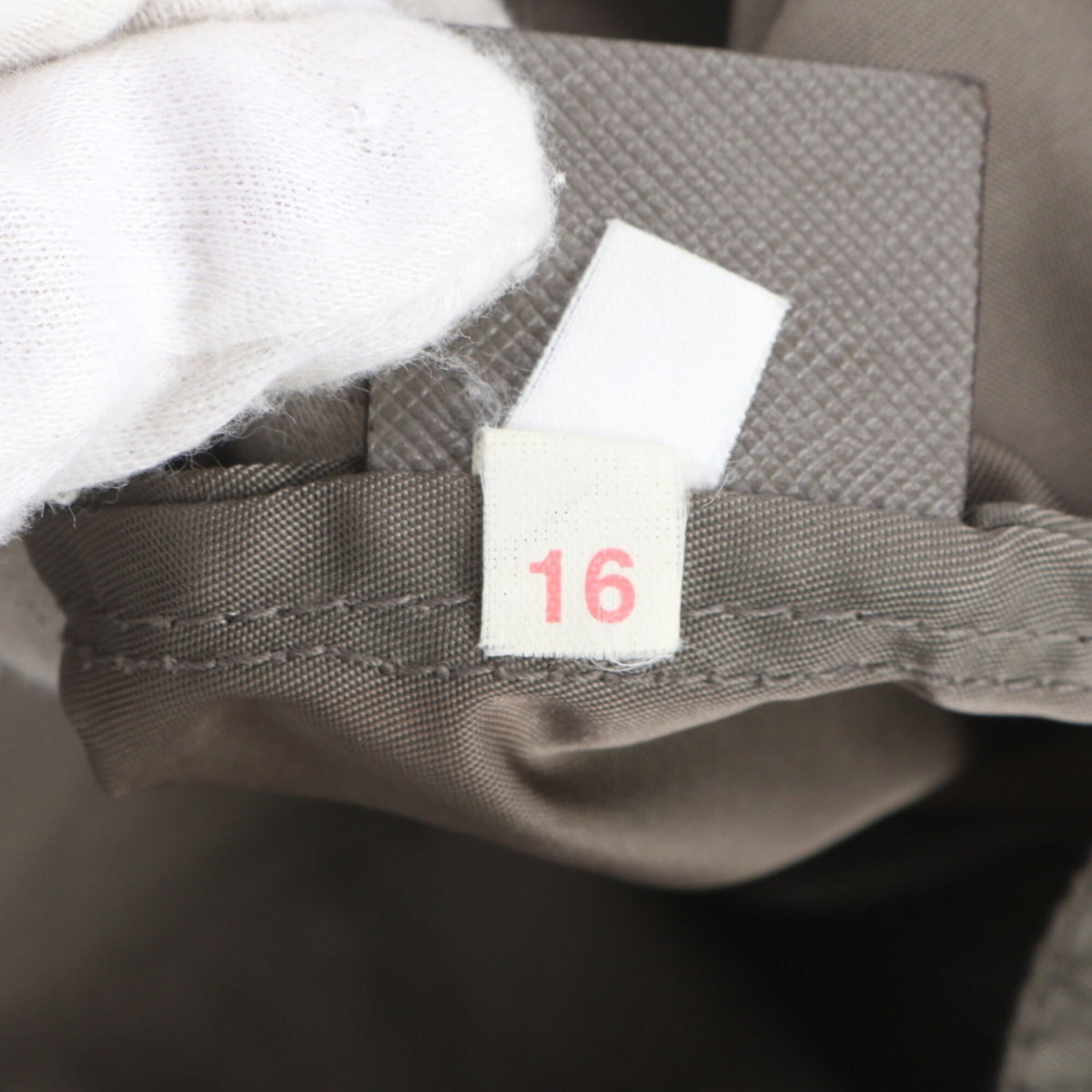 Prada Khaki Leather Nylon Tote Bag (Pre-Owned)