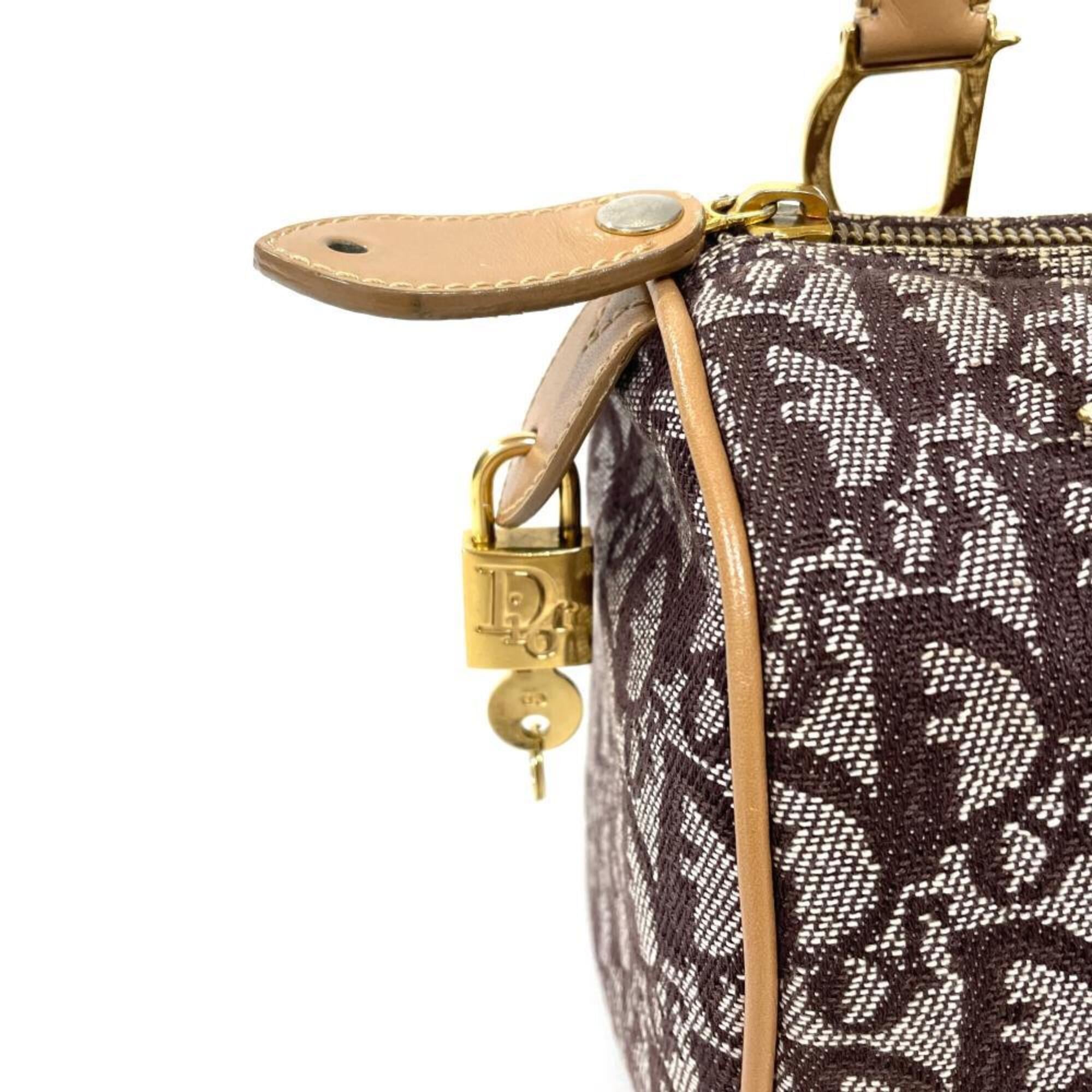 Christian Dior Trotter Brown Canvas Handbag (Pre-Owned)