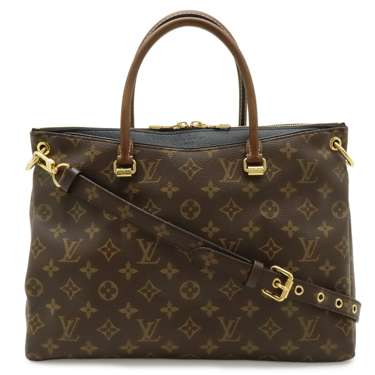 Louis Vuitton Noir Monogram Canvas Pvc Coated Canvas Leather Handbag Shoulder Bag (Pre-Owned)