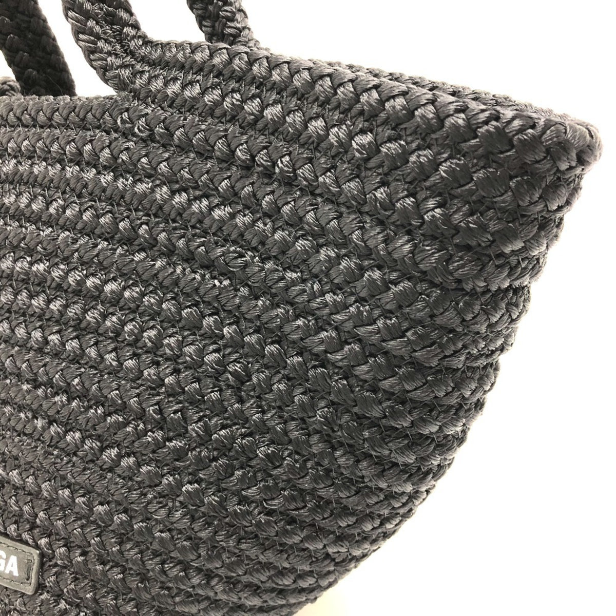 Balenciaga Black Nylon Leather Handbag Tote Bag (Pre-Owned)