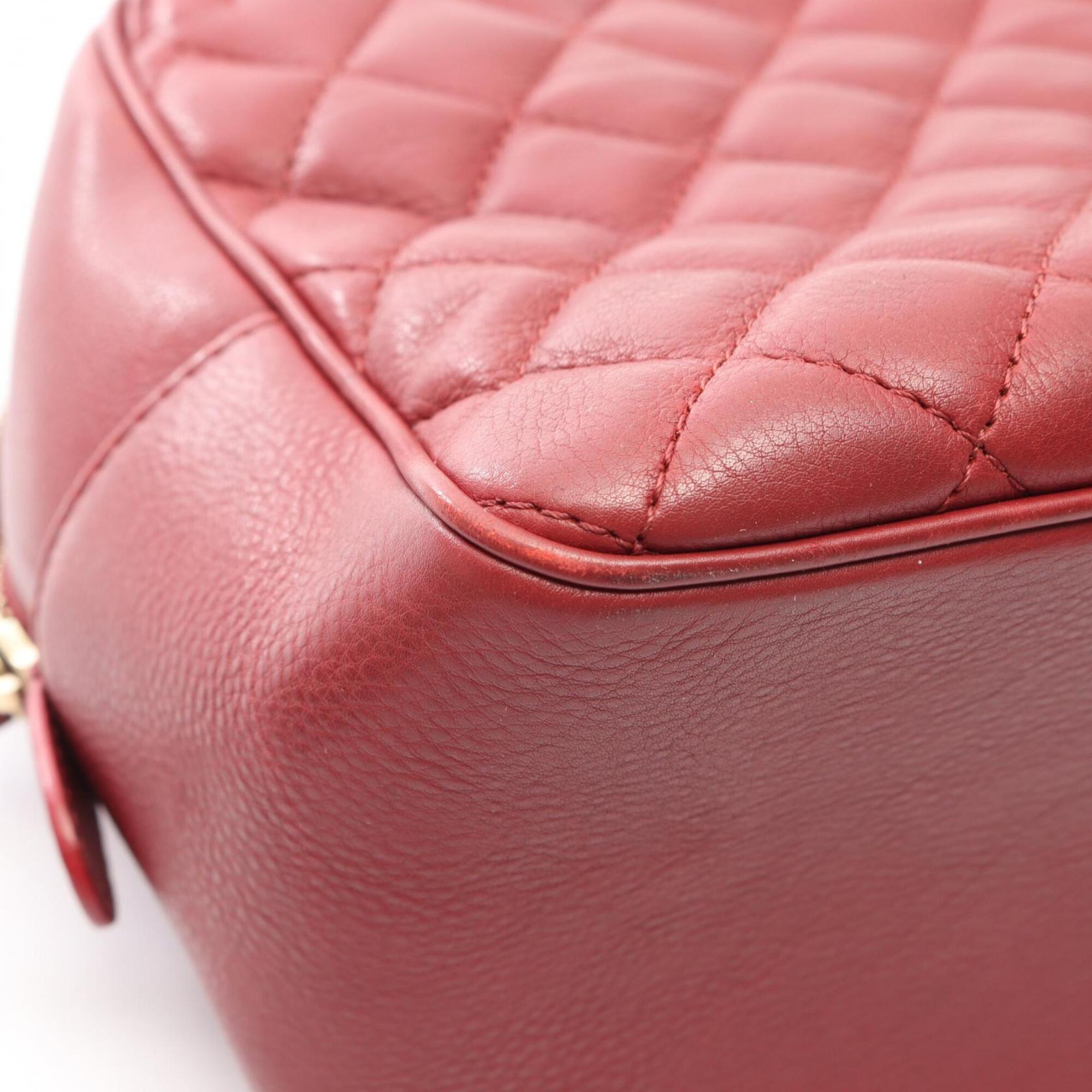 Chanel Red Color Leather Handbag Shoulder Bag (Pre-Owned)