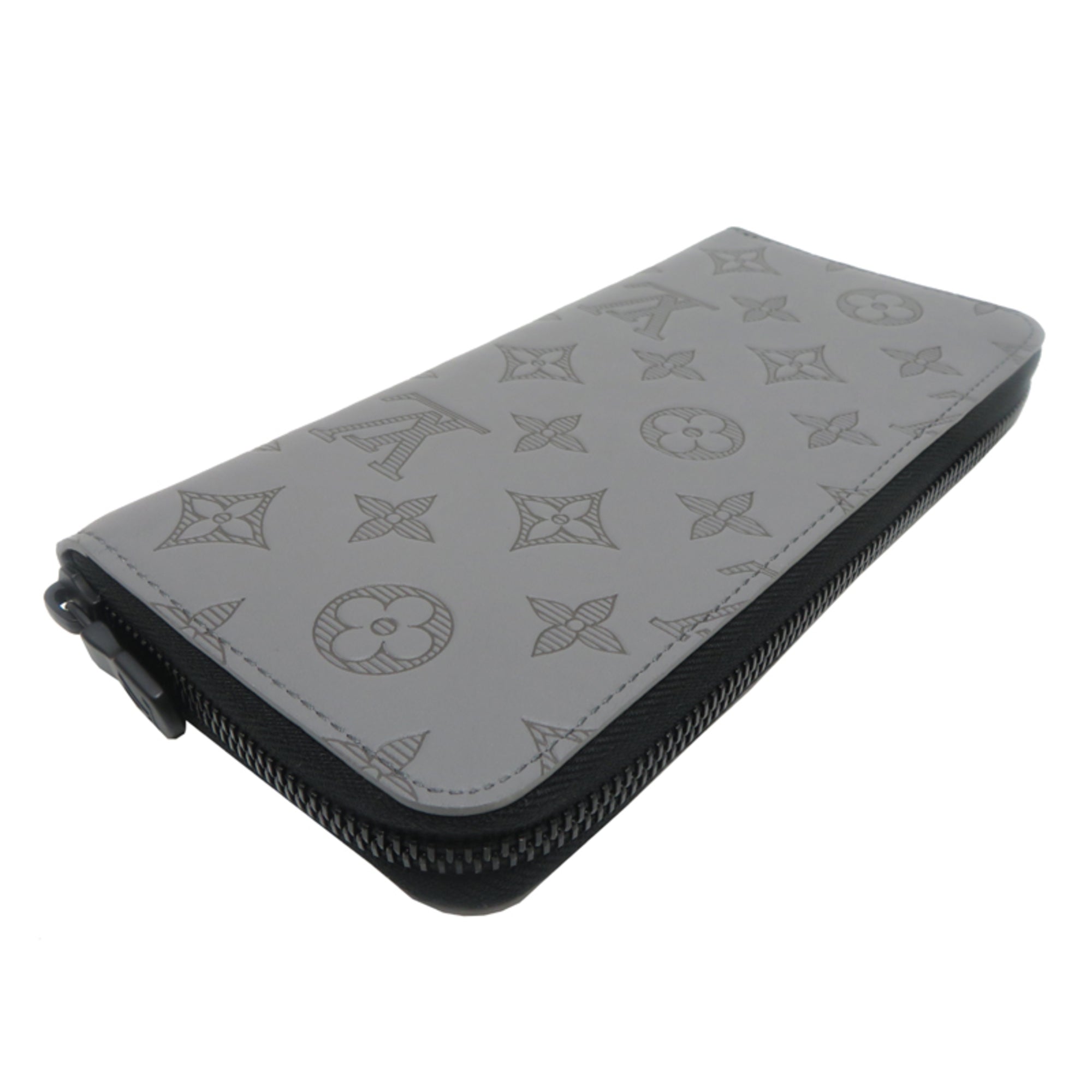Louis Vuitton Gray Monogram Shadow Long Wallet (Bi-Fold) (Pre-Owned)
