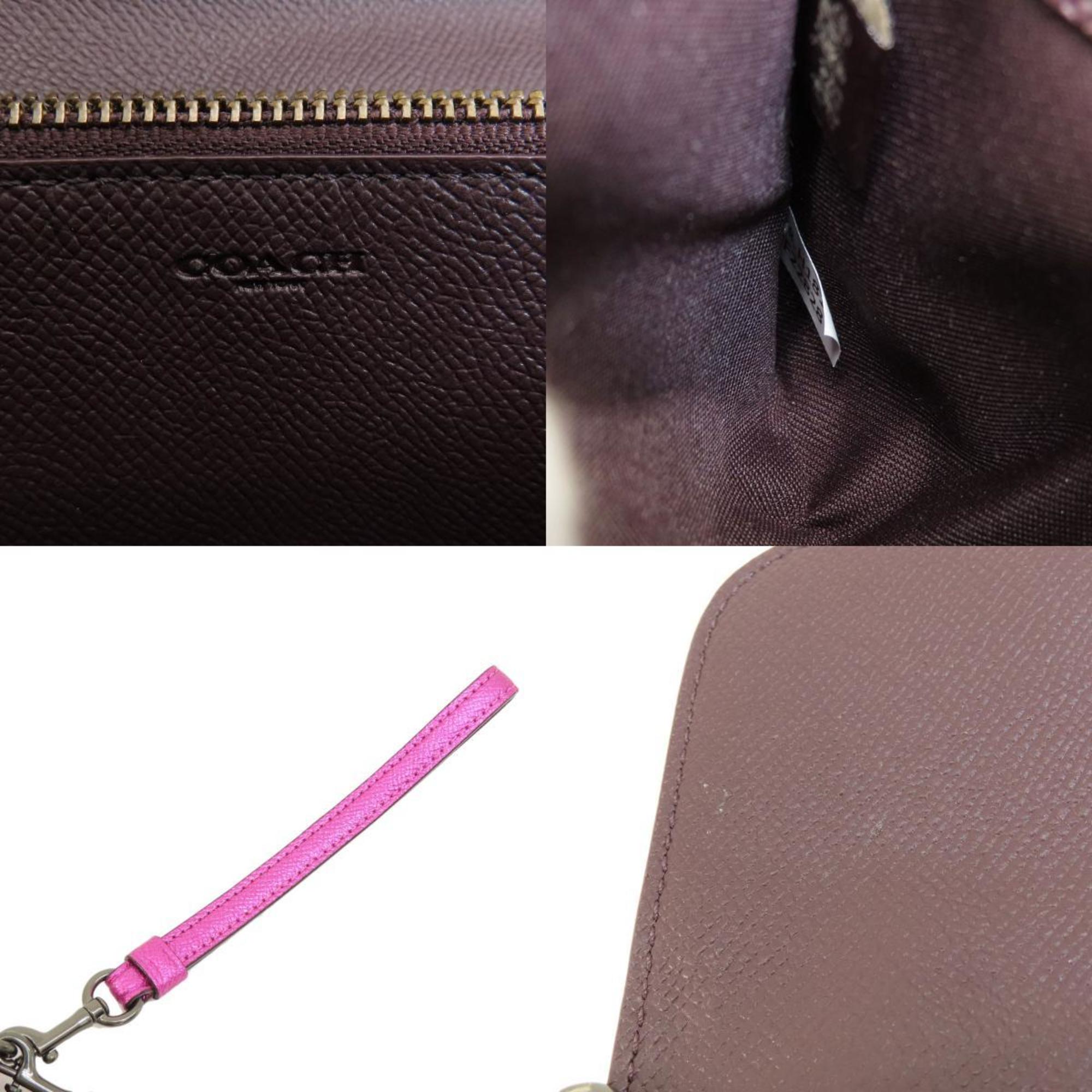 Coach Pink Leather Chain/Shoulder Wallet (Pre-Owned)