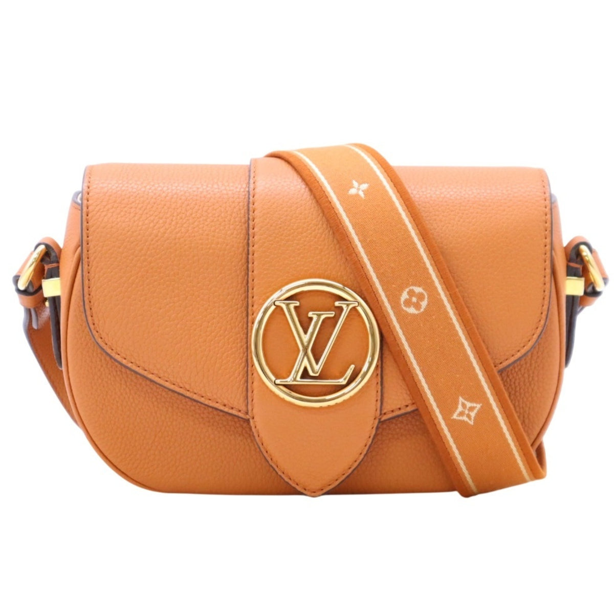 Louis Vuitton Brown Caramel Cream Leather Shoulder Bag (Pre-Owned)