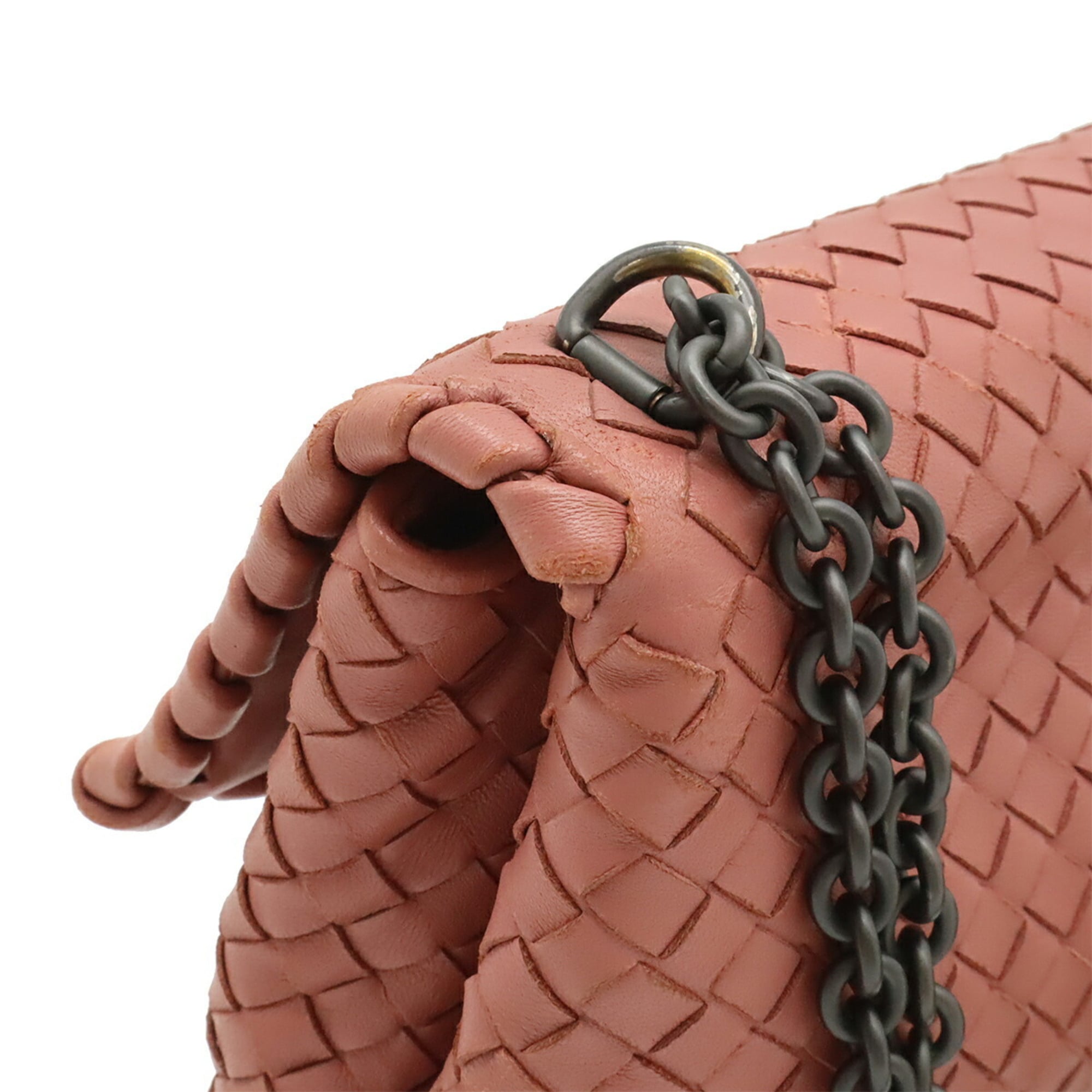Bottega Veneta Intrecciato Pink Leather Shoulder Bag (Pre-Owned)