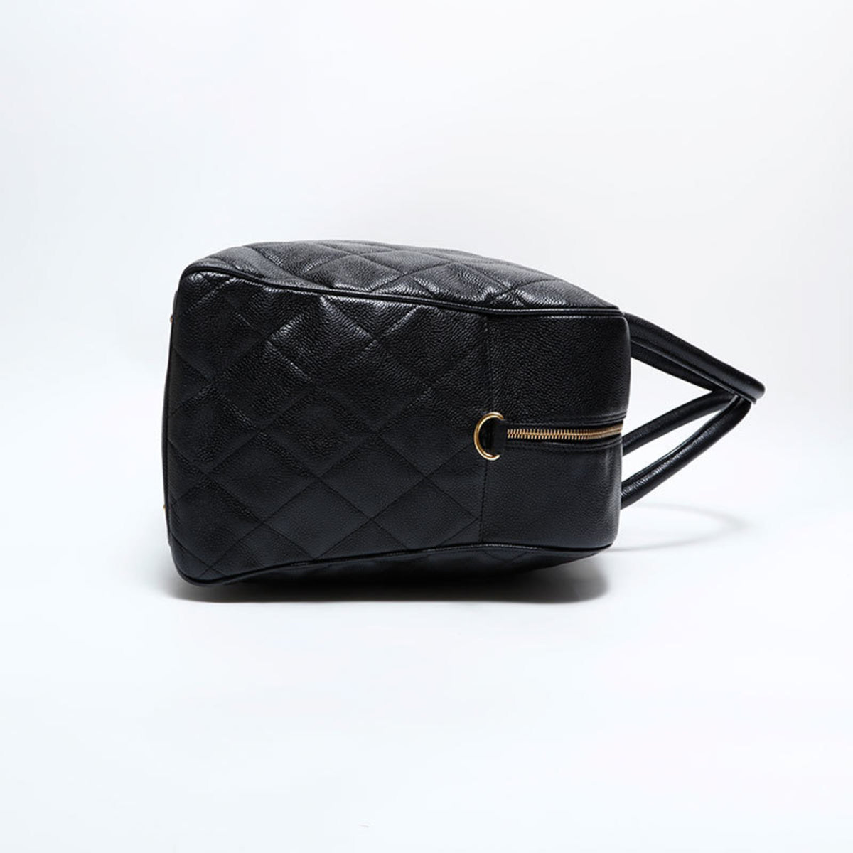 Chanel Matelasse Black Grained Calfskin Boston Bag (Pre-Owned)