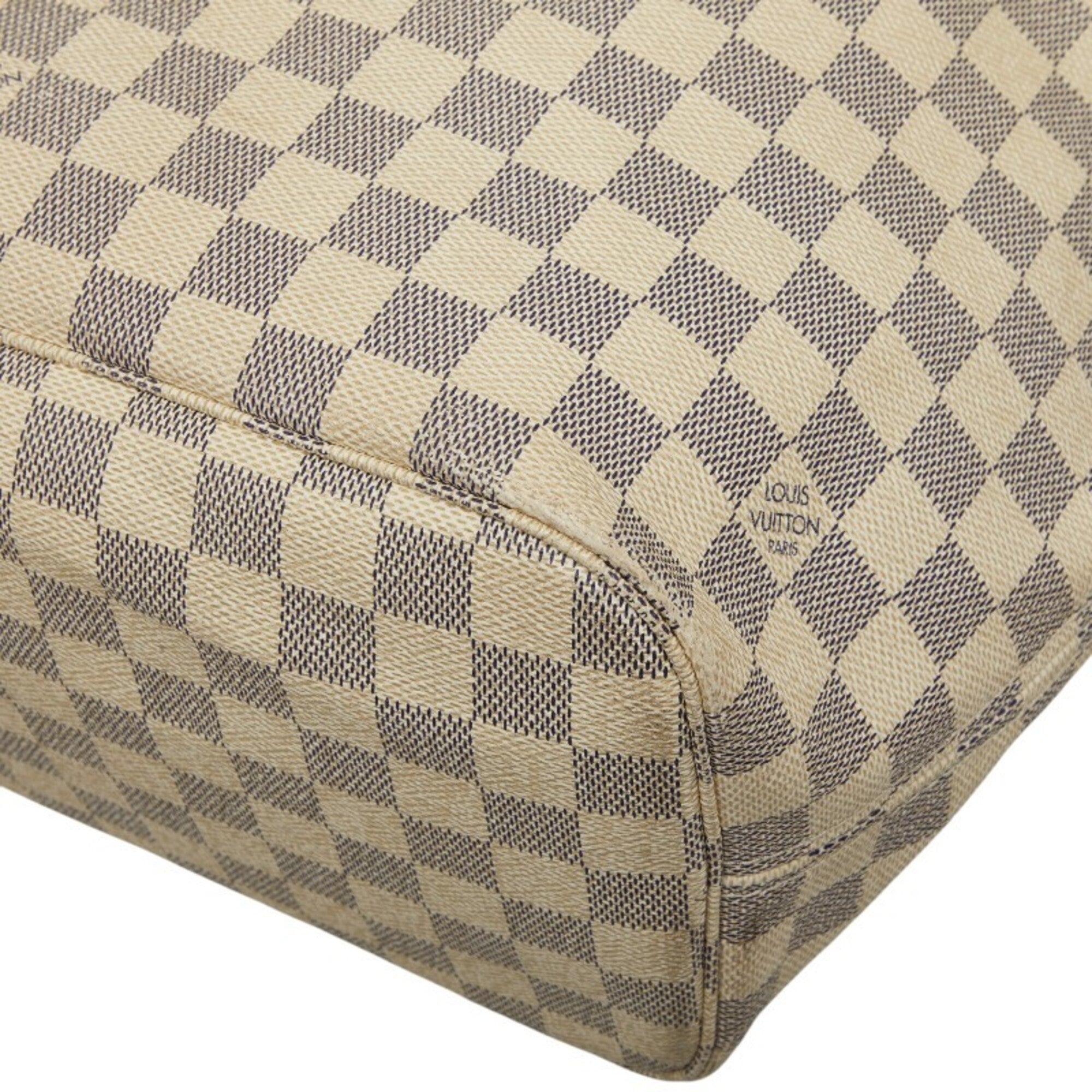 Louis Vuitton Damier Azur White Pvc Leather Tote Bag (Pre-Owned)