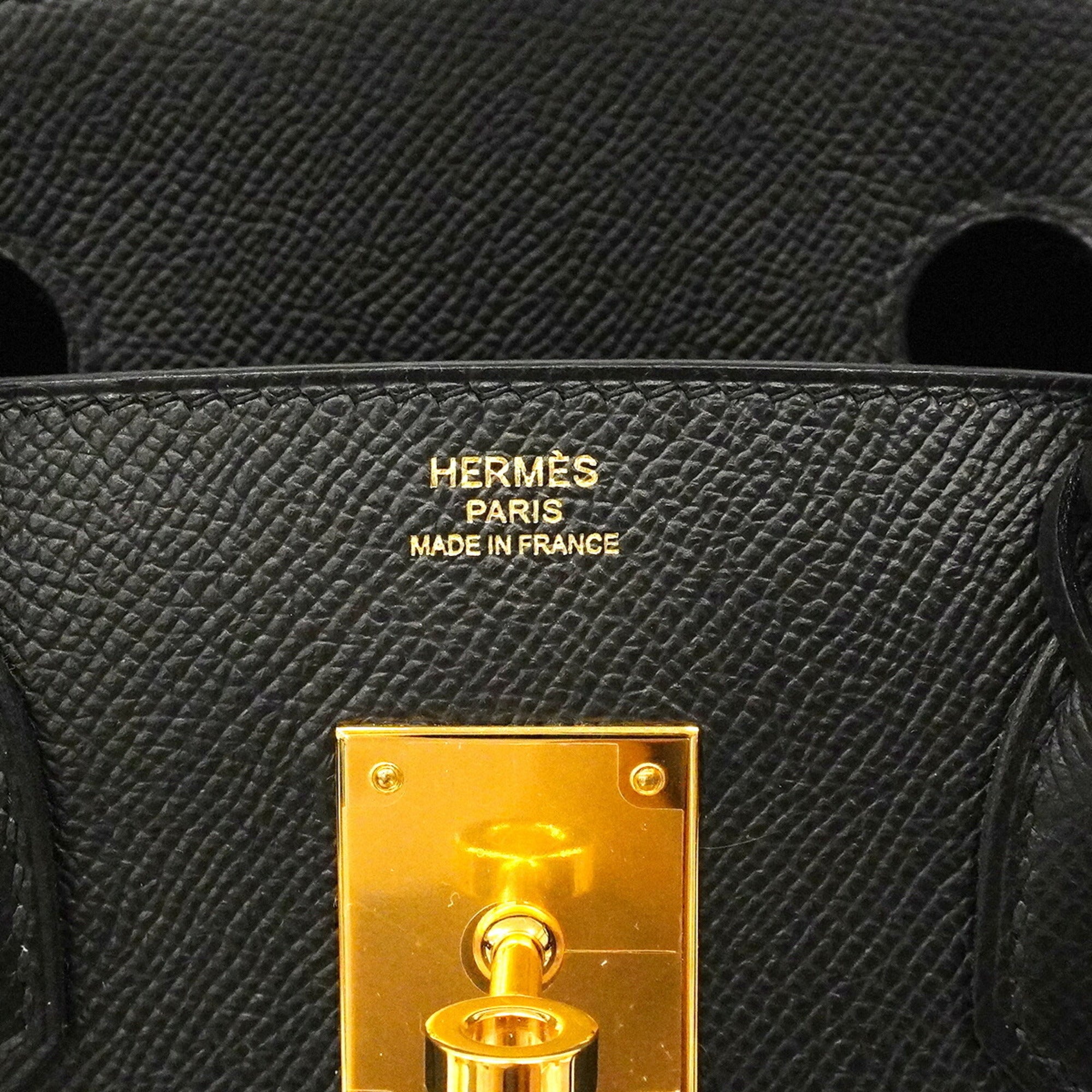 Hermes Black Leather Handbag (Pre-Owned)