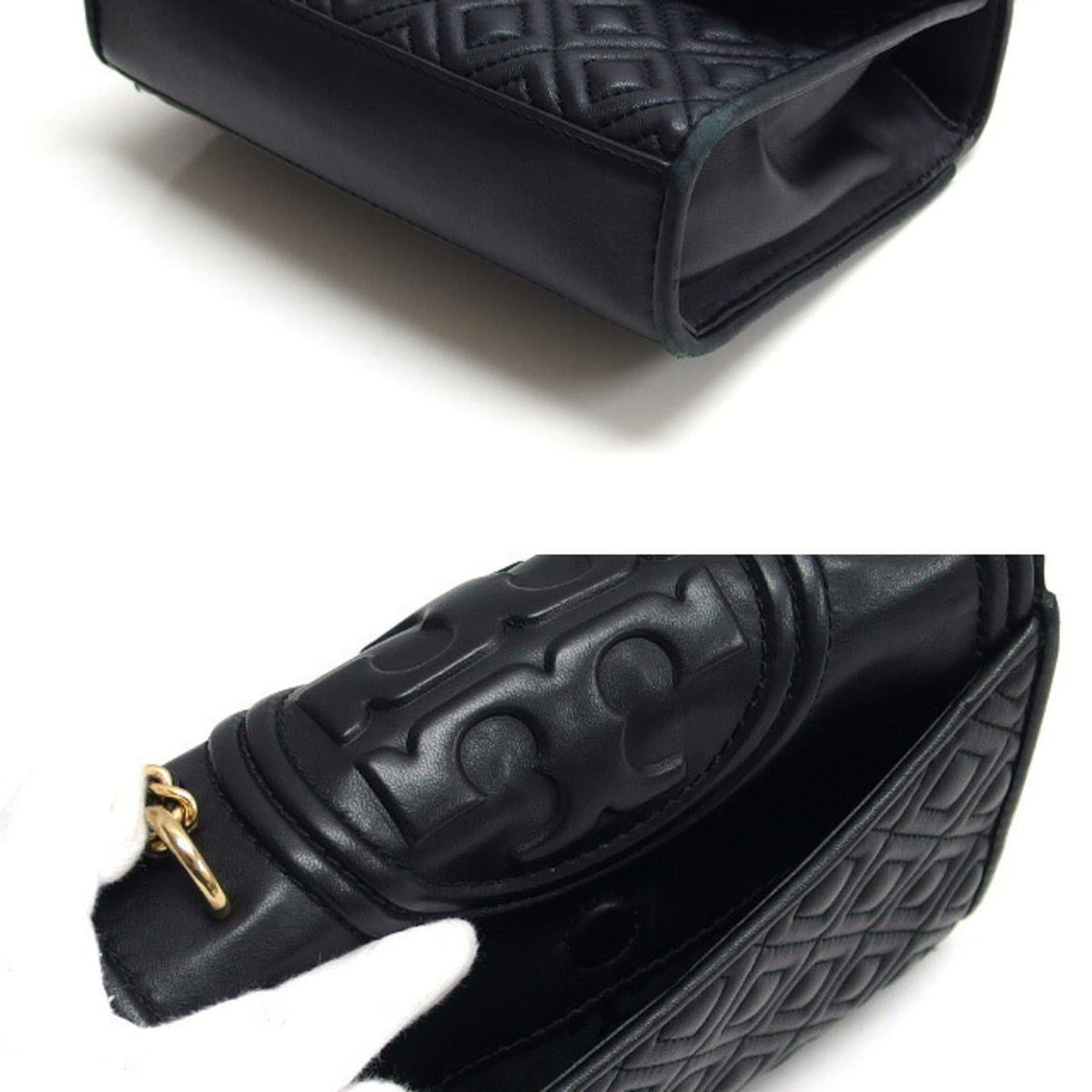 Tory Burch Black Leather Shoulder Bag (Pre-Owned)