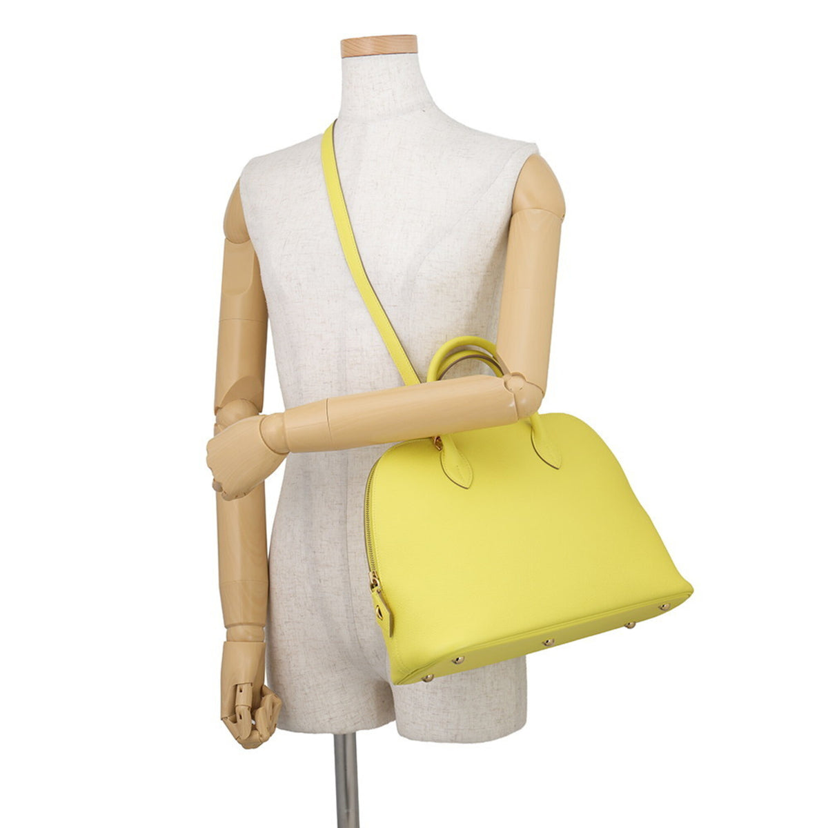 Hermes Bolide Lime Evercalf Leather Handbag (Pre-Owned)