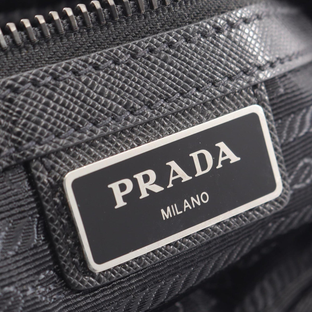 Prada Black Nylon Leather Handbag Shoulder Bag (Pre-Owned)