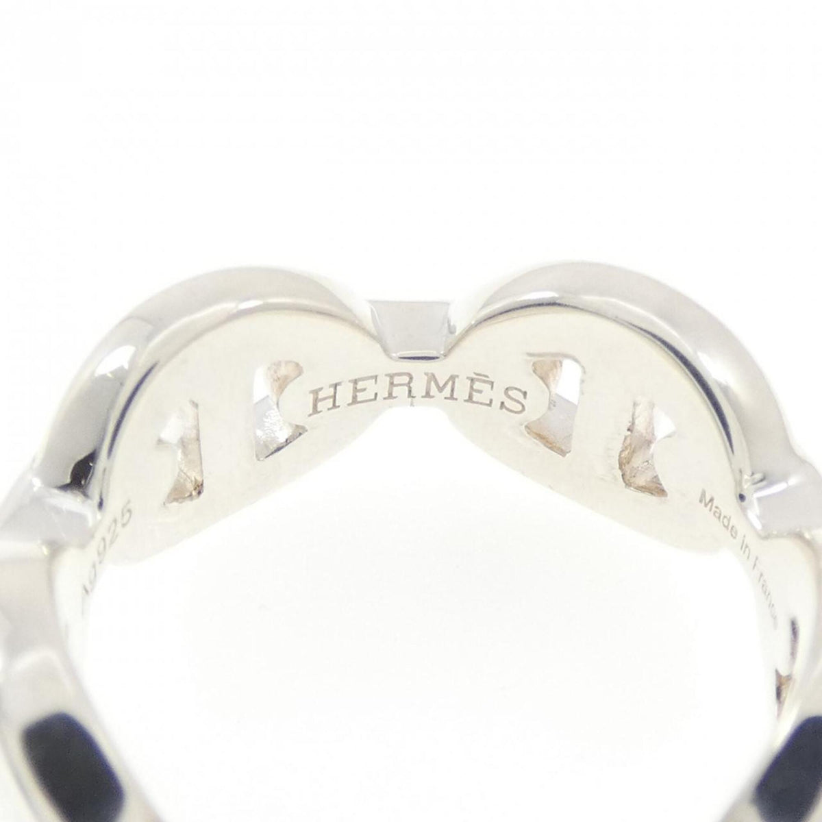 Hermes Silver 925 Band Ring (Pre-Owned)
