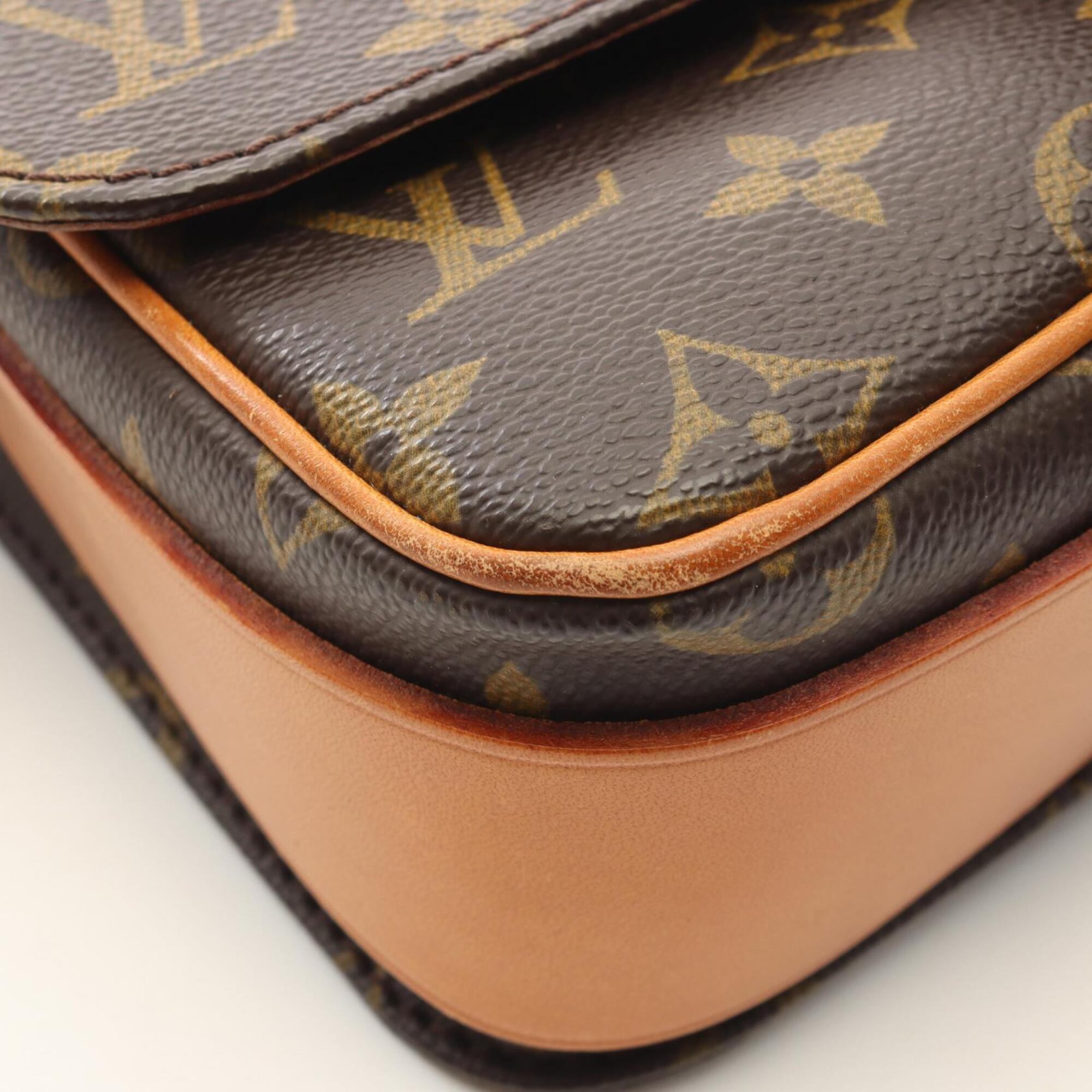 Louis Vuitton Brown Coated Canvas Monogram Leather Handbag Shoulder Bag (Pre-Owned)