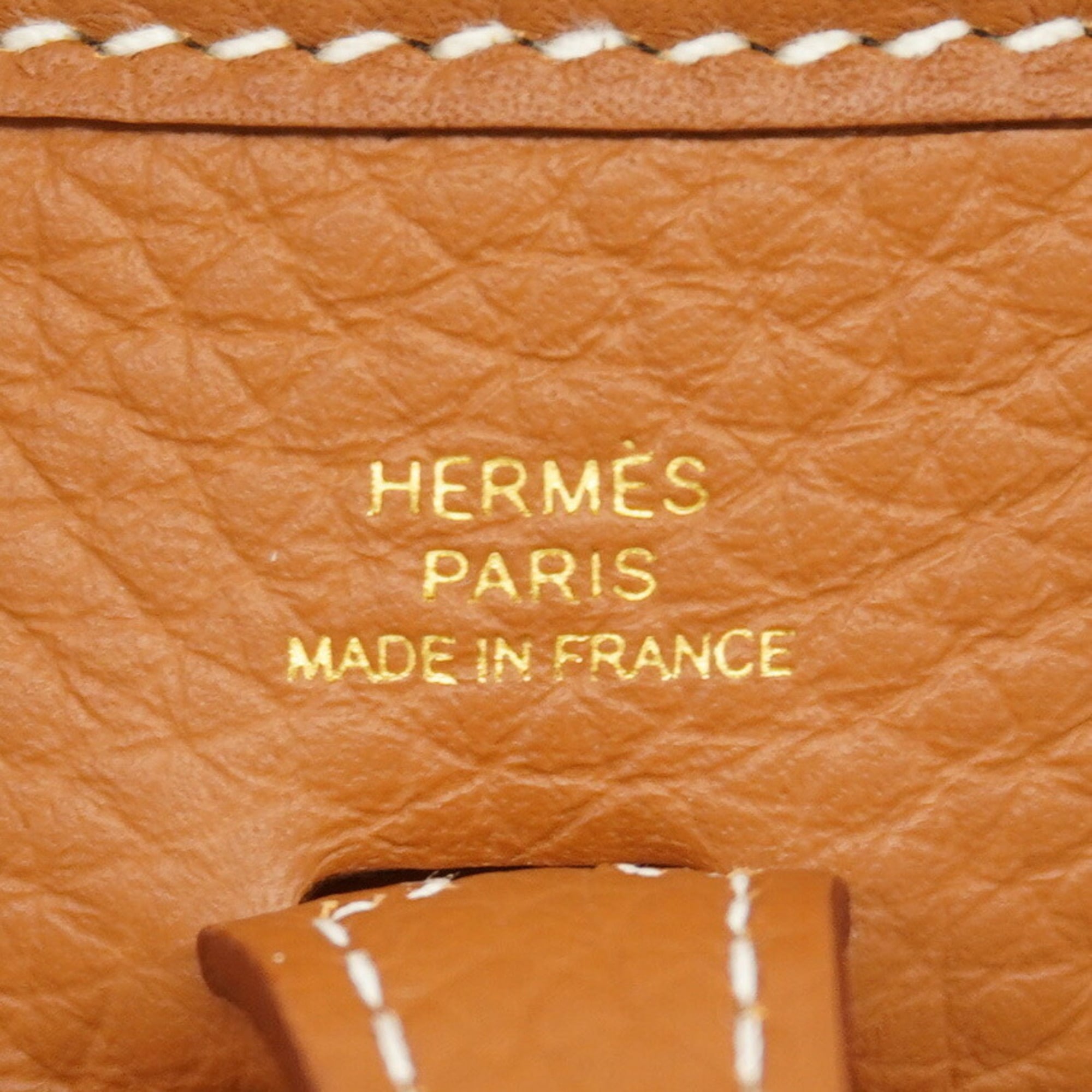 Hermes Gold Taurillon Clemence Leather Shoulder Bag (Pre-Owned)