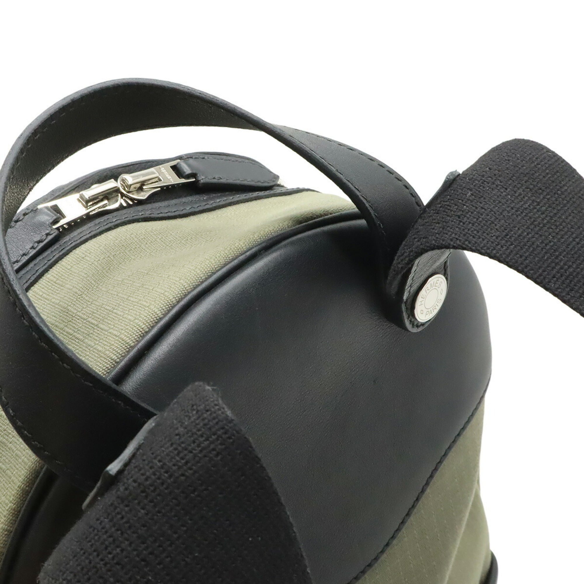 Hermes Black Khaki Swift Leather Backpack (Pre-Owned)