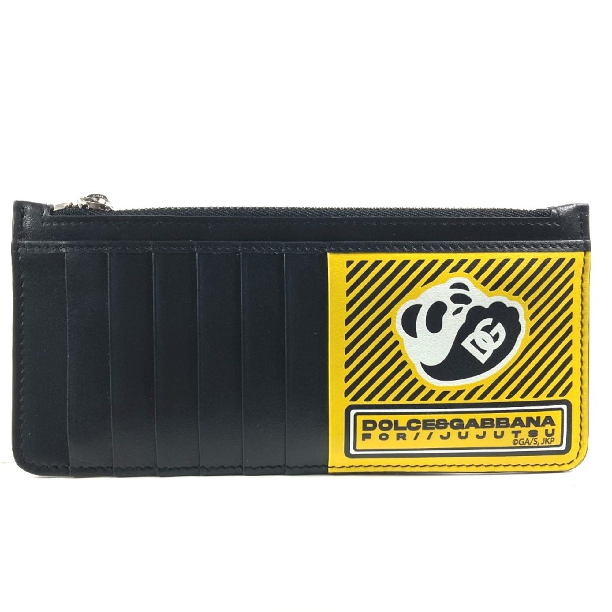 Dolce & Gabbana Black Yellow Leather Coin Purse/Coin Case (Pre-Owned)
