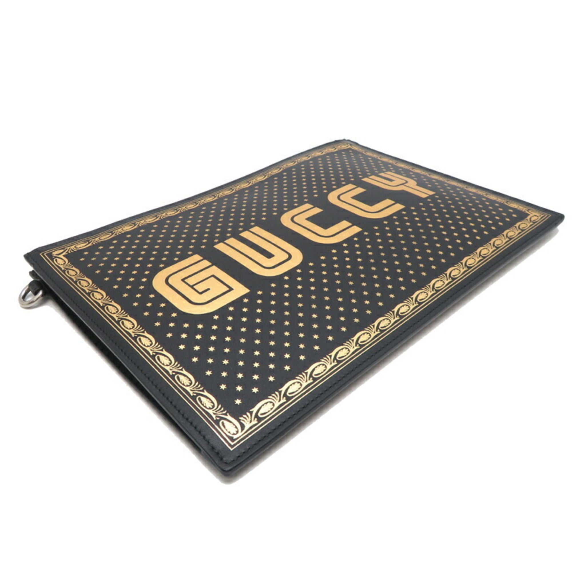 Gucci Black Leather Clutch Bag (Pre-Owned)
