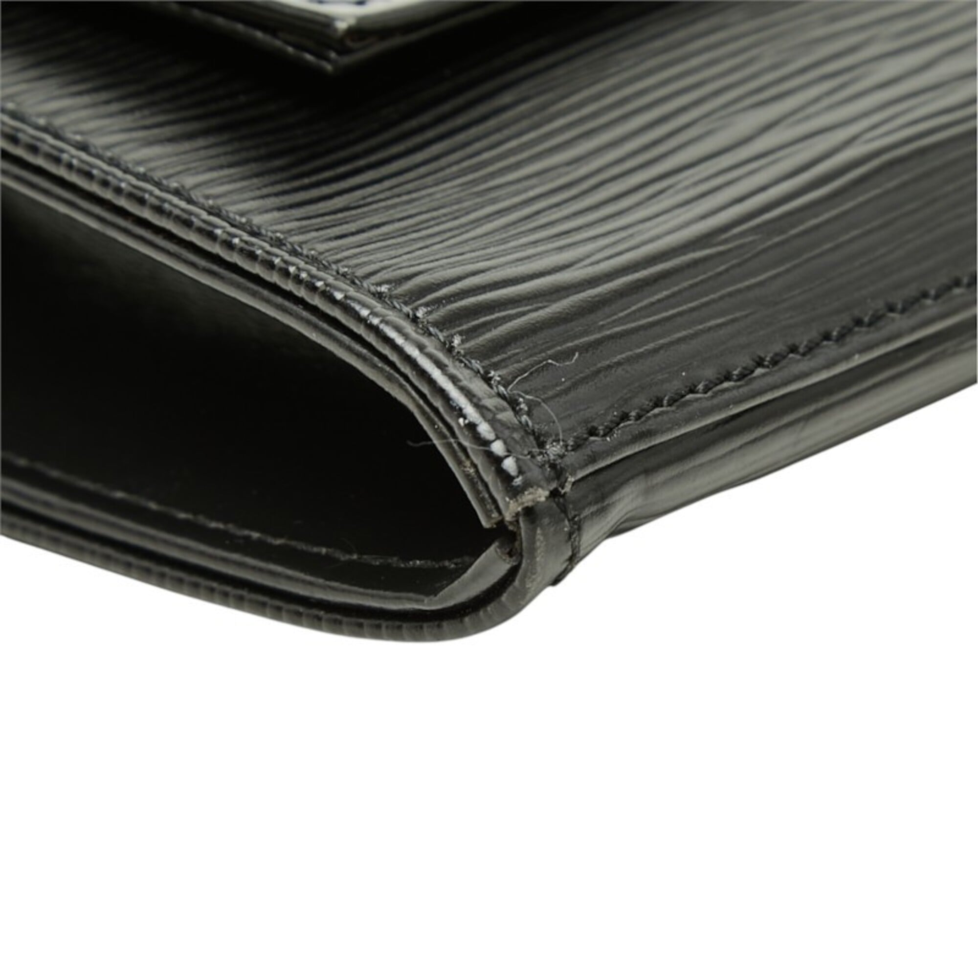 Louis Vuitton Black Noir Leather Clutch Bag (Pre-Owned)