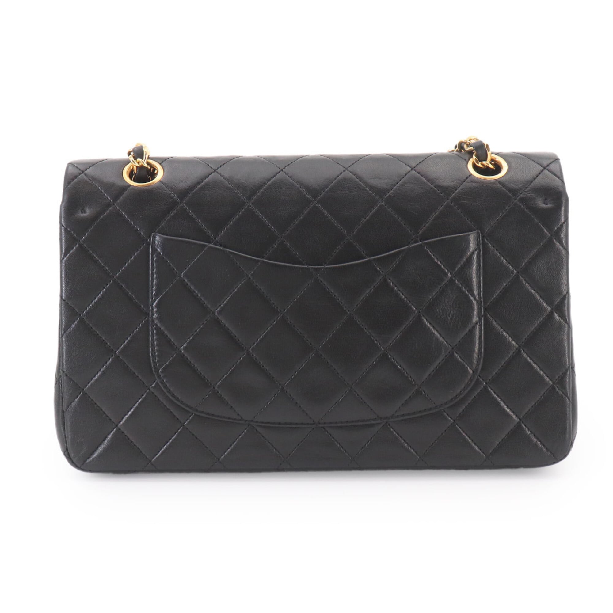 Chanel Matelasse Black Leather Handbag Shoulder Bag (Pre-Owned)