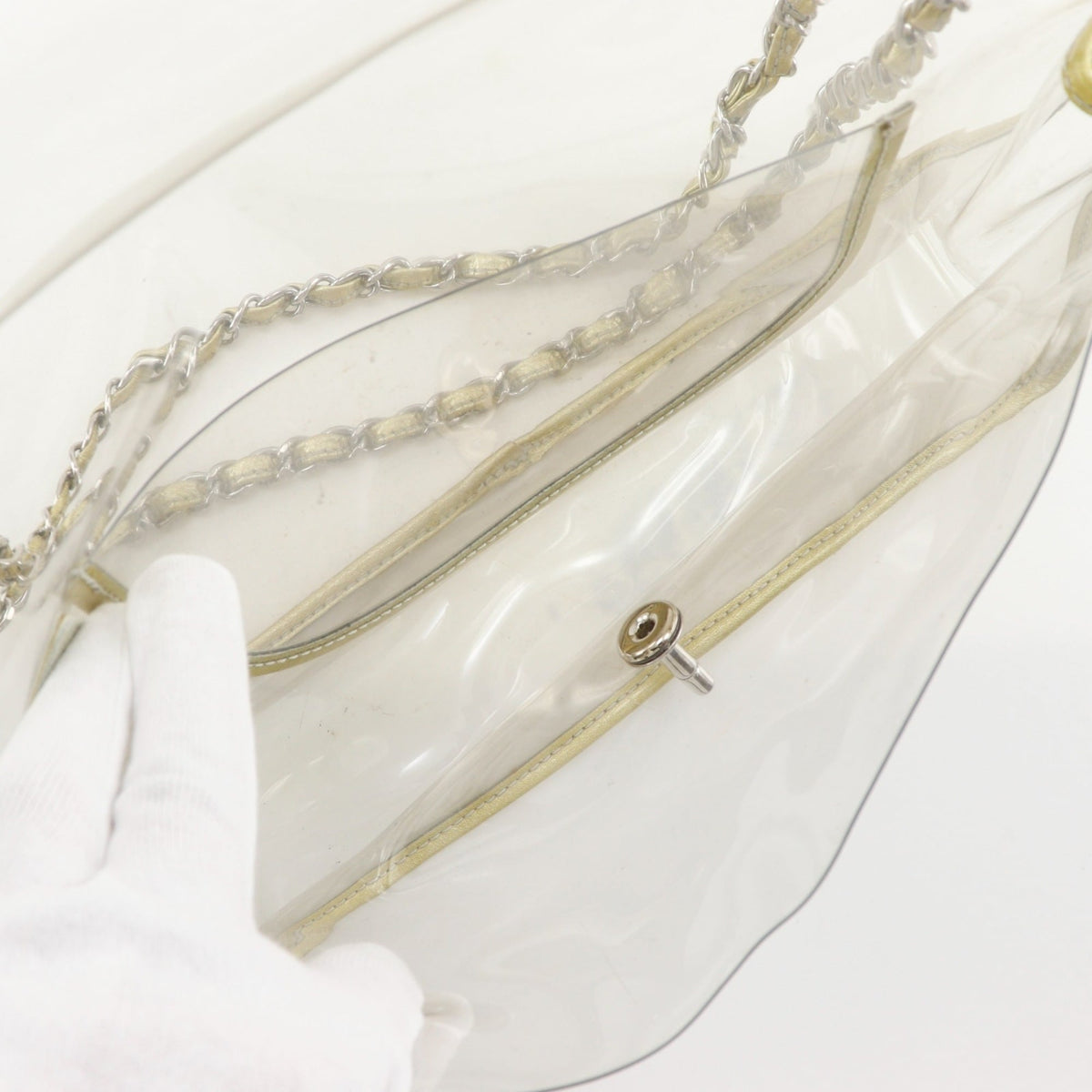 Chanel Clear Gold Vinyl Shoulder Bag (Pre-Owned)