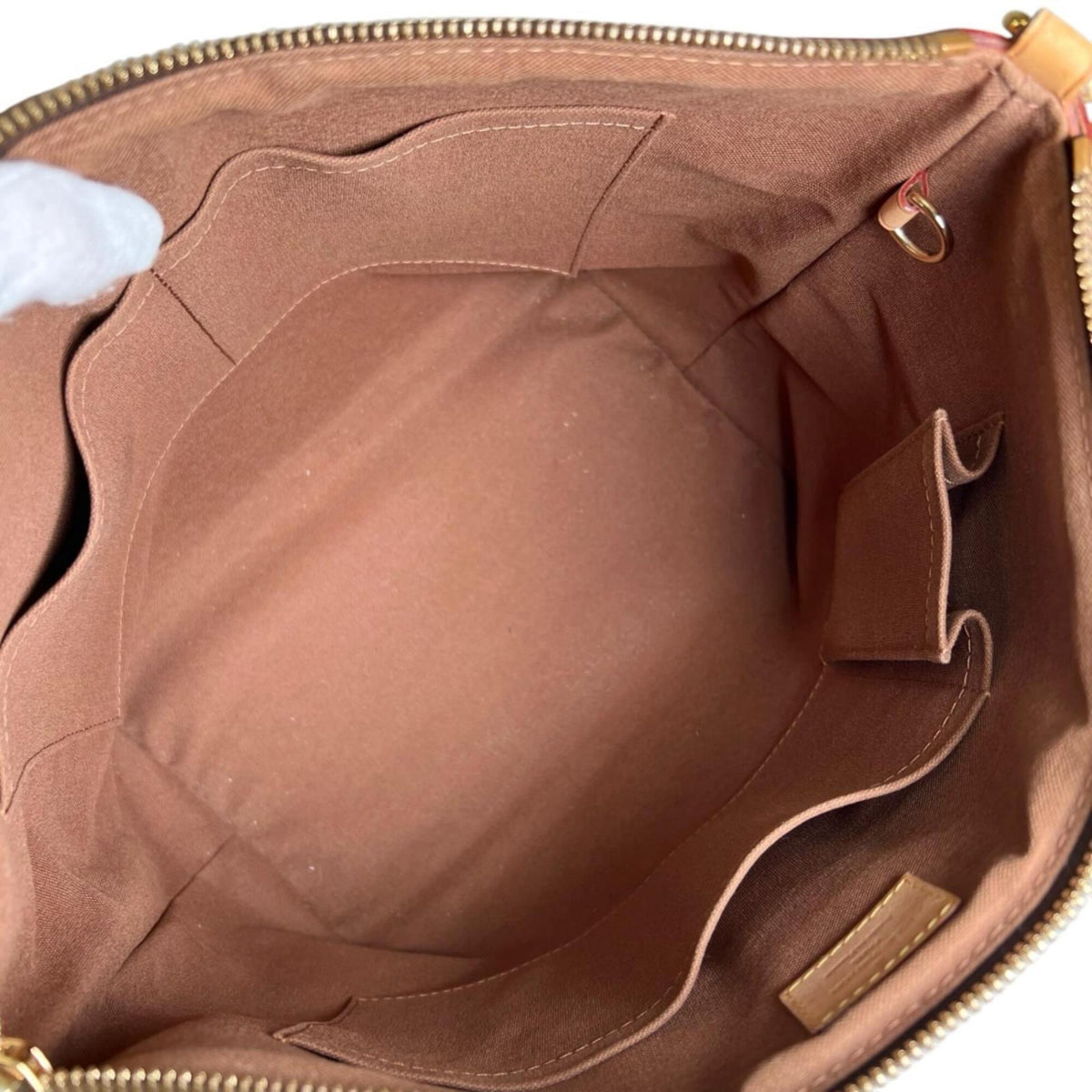 Louis Vuitton Brown Monogram Leather Handbag Shoulder Bag (Pre-Owned)