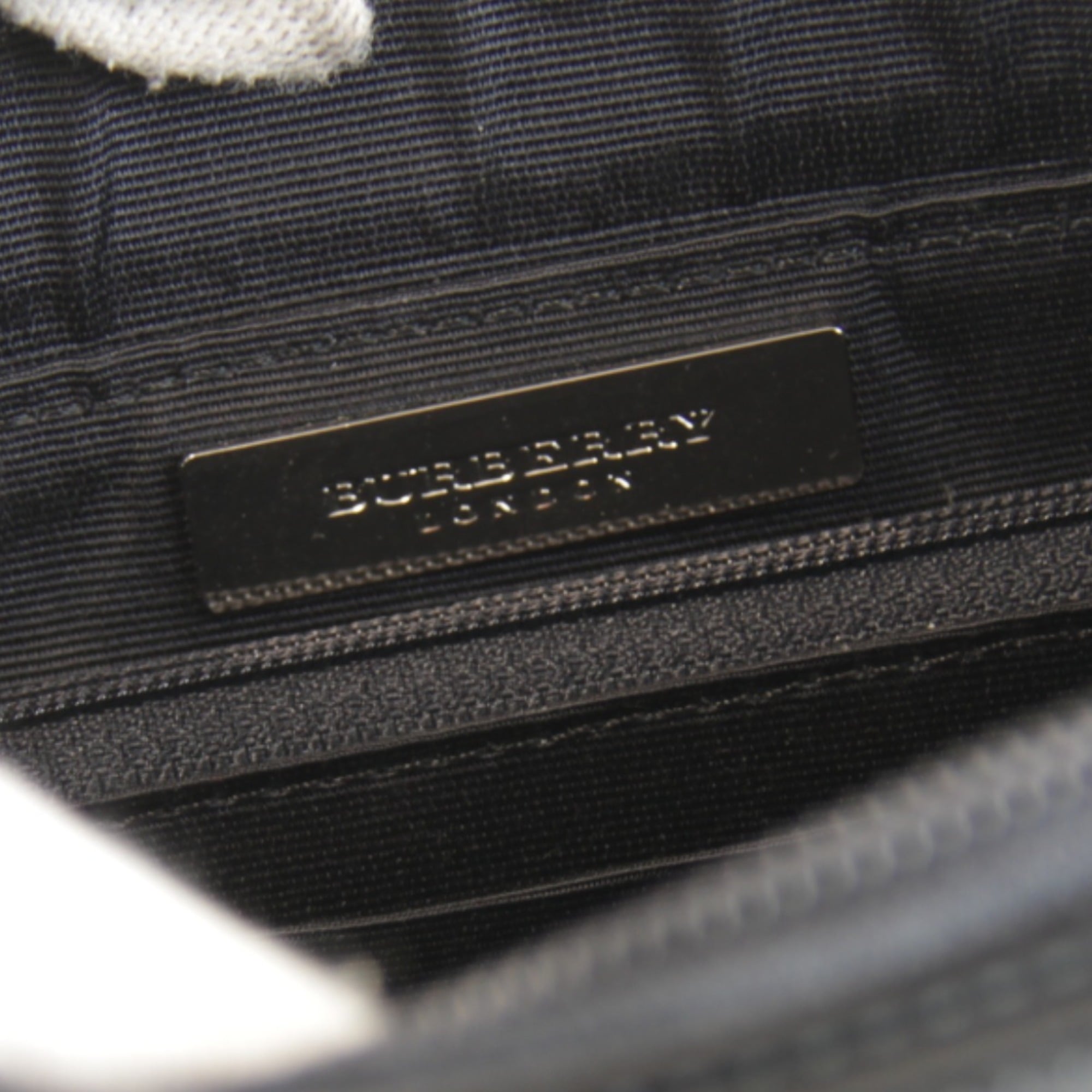 Burberry Black Gray Leather Suede Shoulder Bag (Pre-Owned)