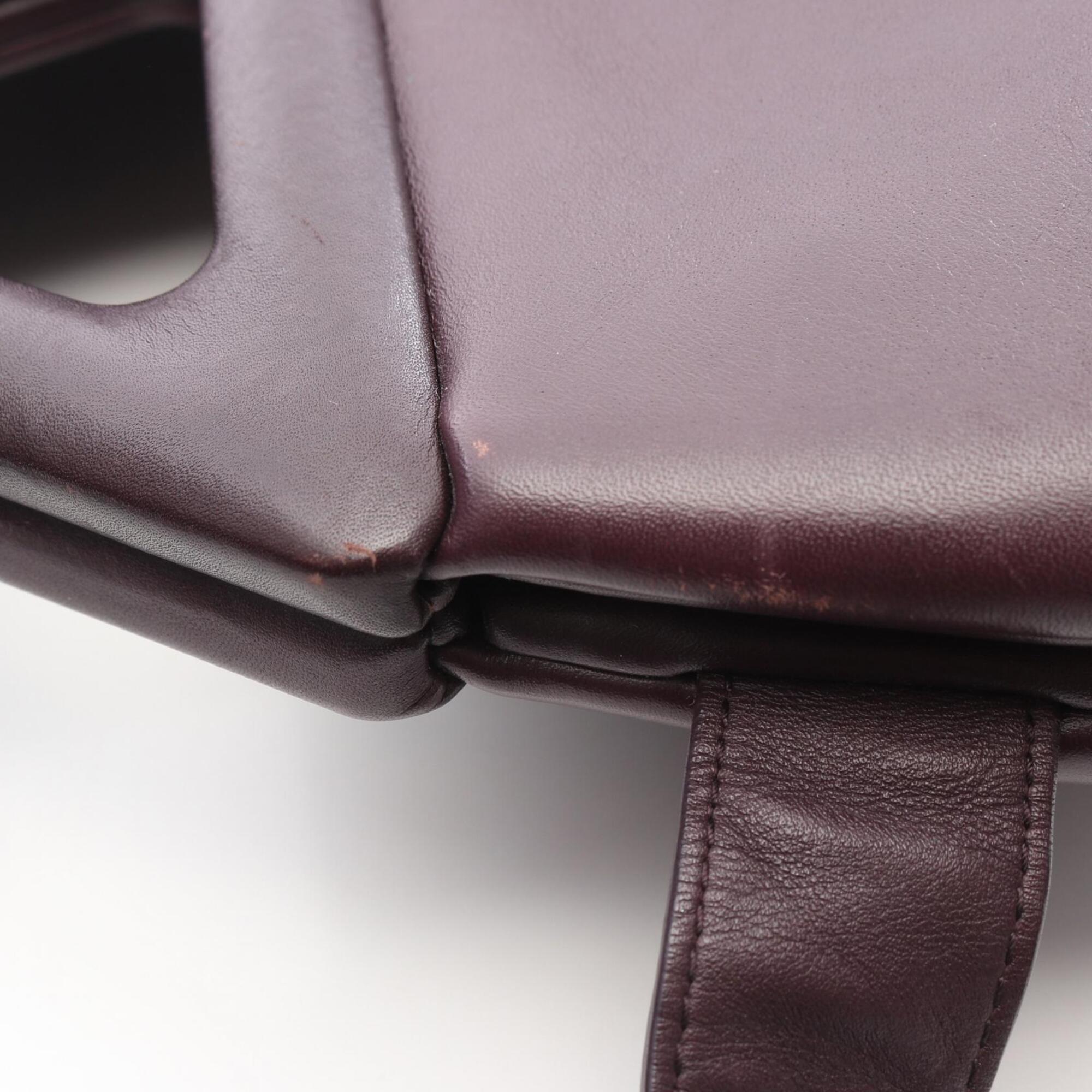 Bottega Veneta Purple Leather Handbag Shoulder Bag (Pre-Owned)